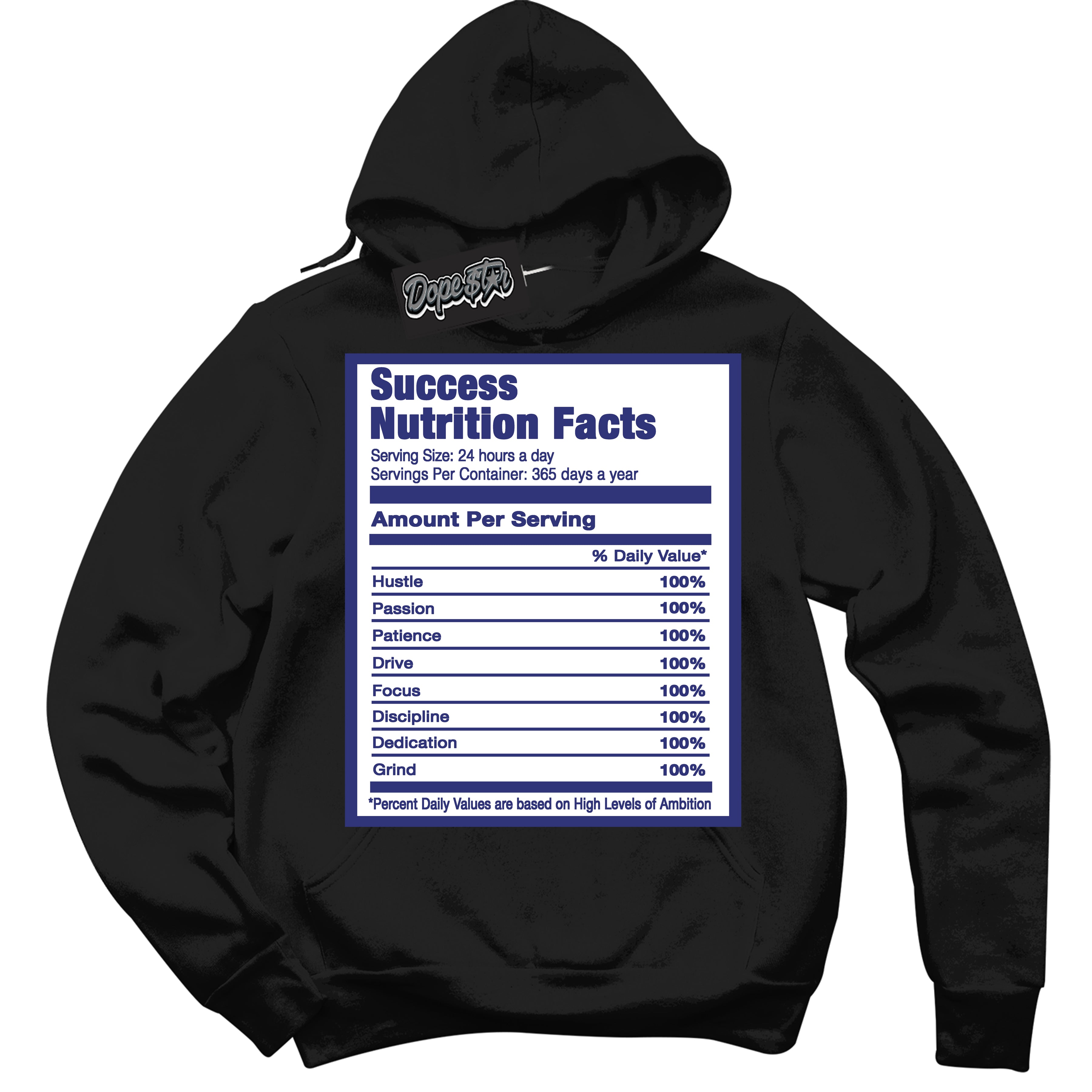 Cool Black Hoodie with “ Success Nutrition ”  design that Perfectly Matches Concord Dunk.