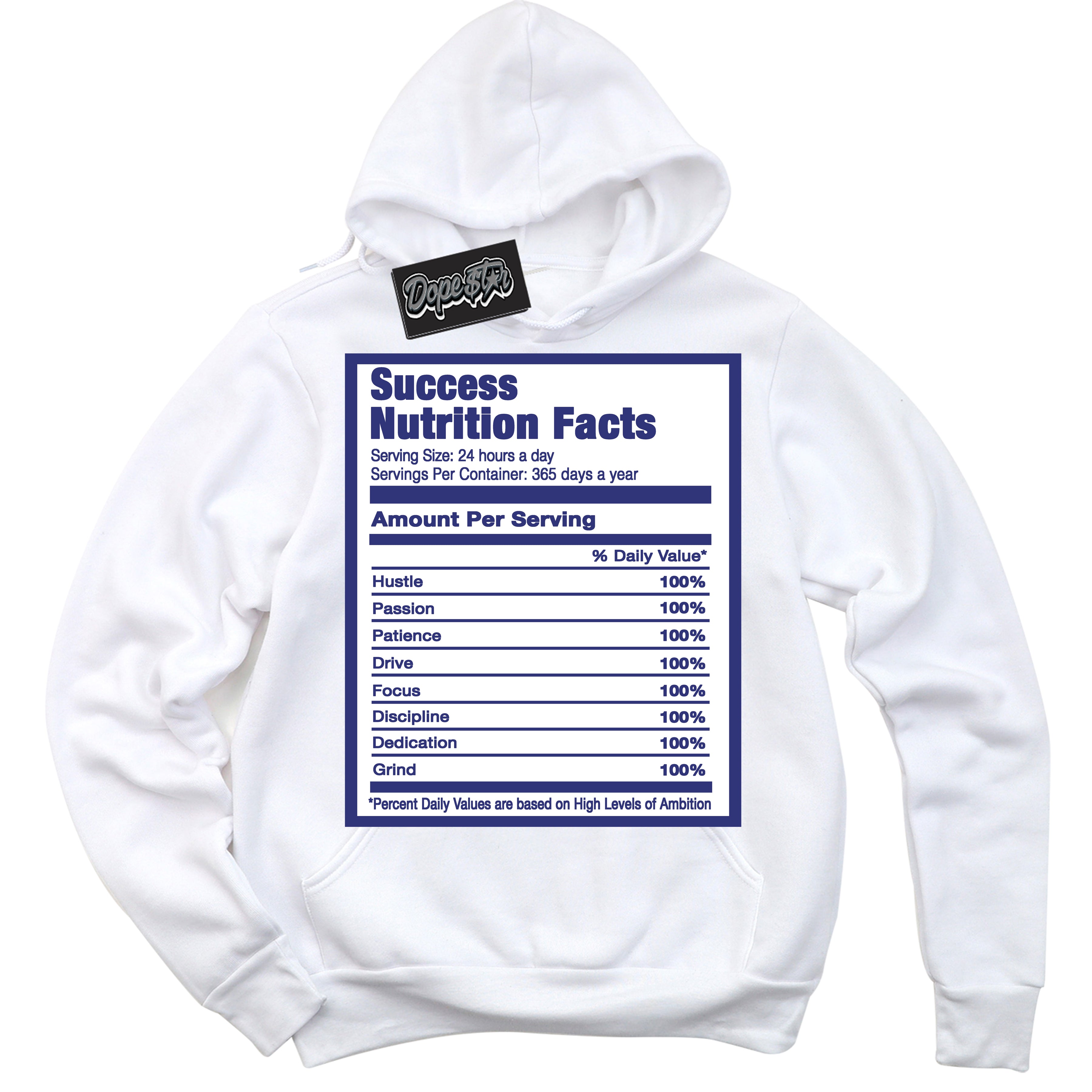 Cool White Hoodie with “ Success Nutrition ”  design that Perfectly Matches Concord Dunk.