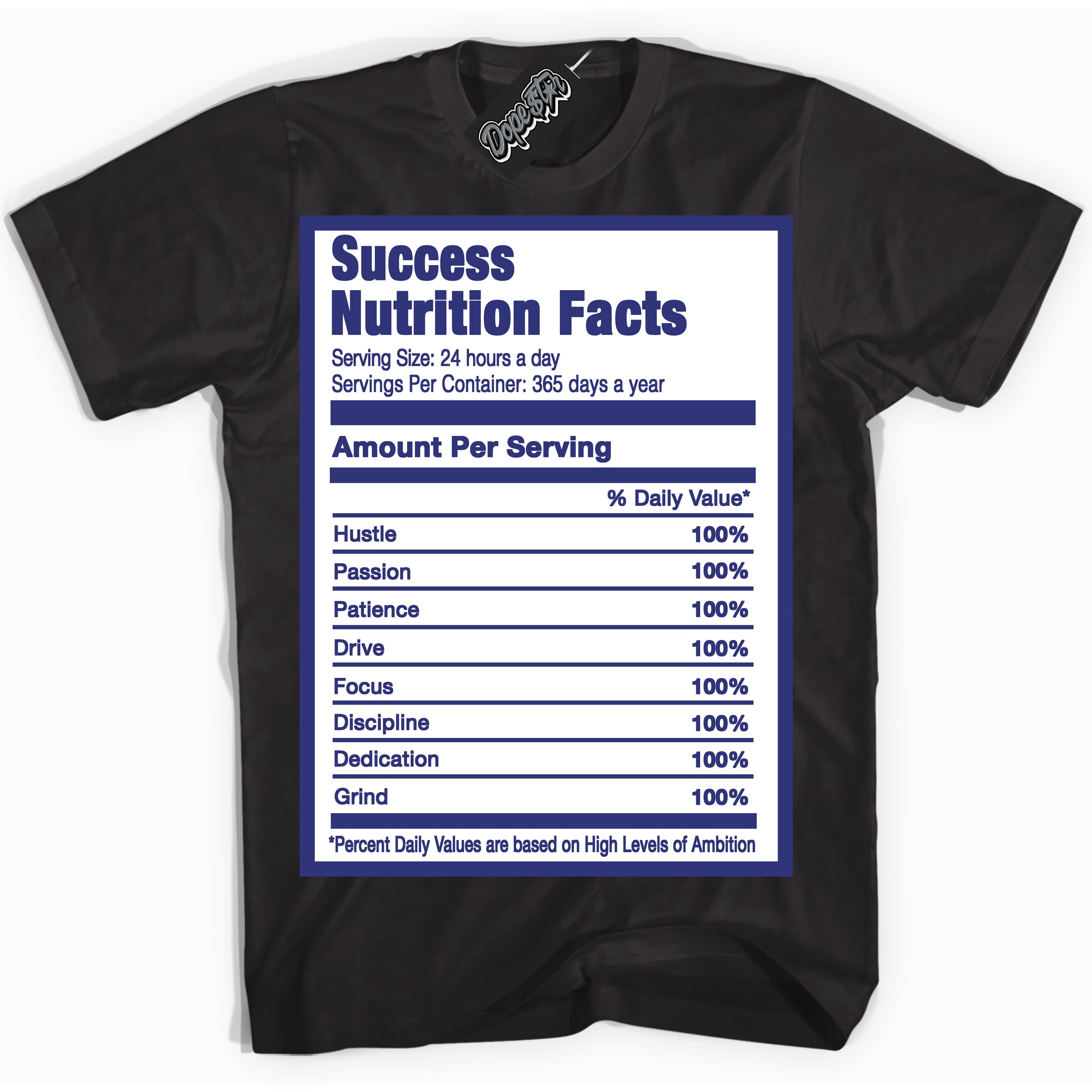 Cool Black Shirt with “ Success Nutrition ” design that perfectly matches Concord Dunk.
