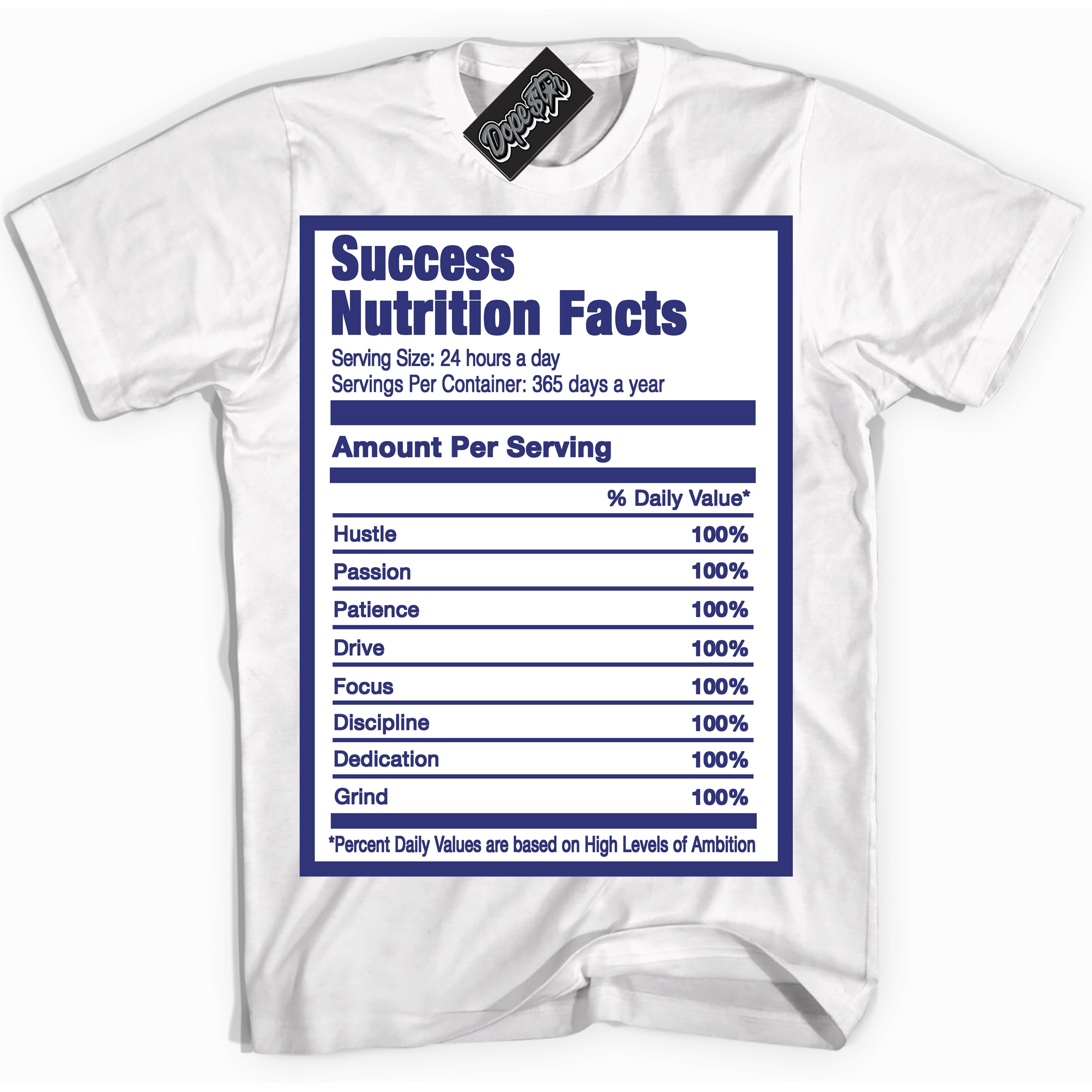 Cool White Shirt with “ Success Nutrition ” design that perfectly matches Concord Dunk.