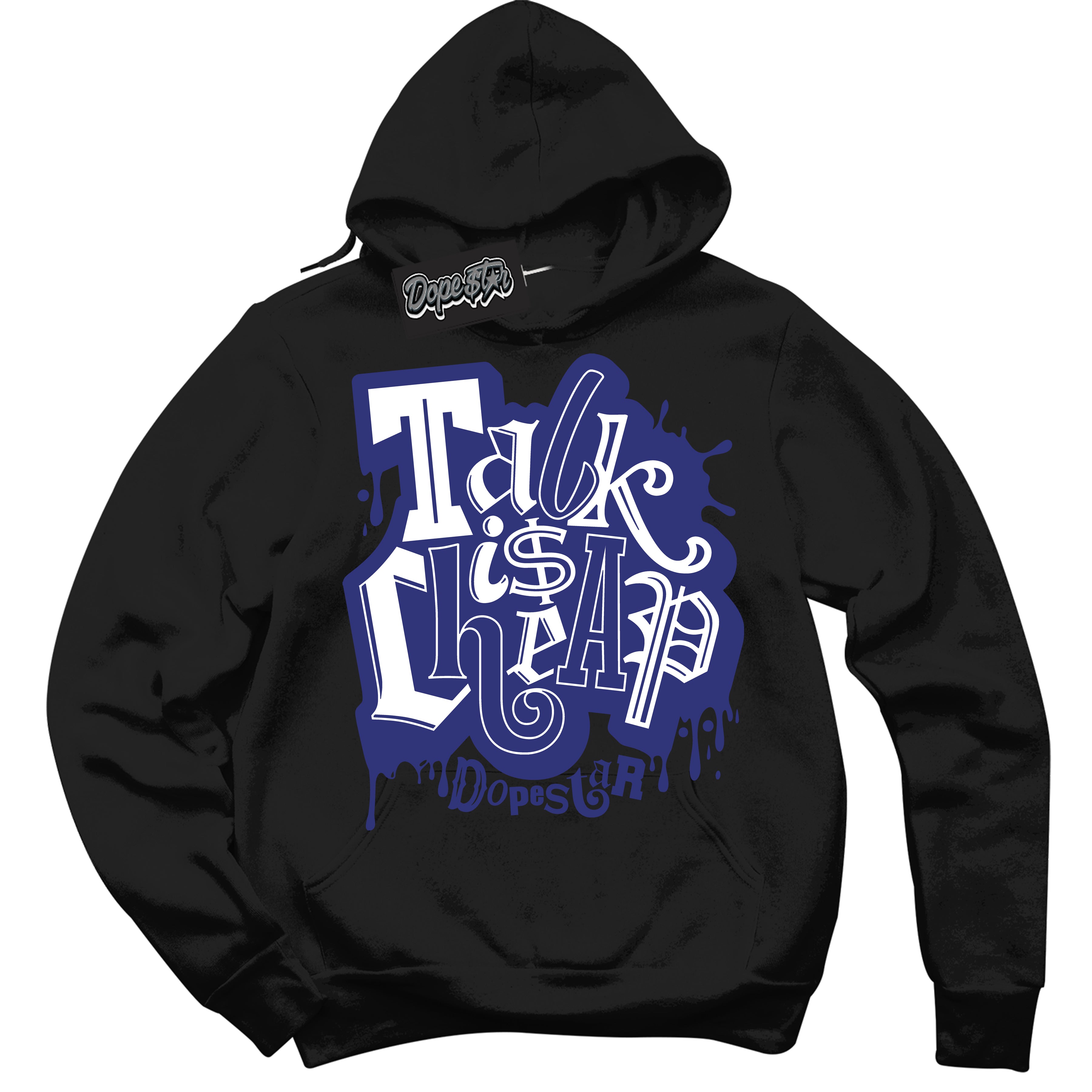 Cool Black Hoodie with “ Talk Is Cheap ”  design that Perfectly Matches Concord Dunk.
