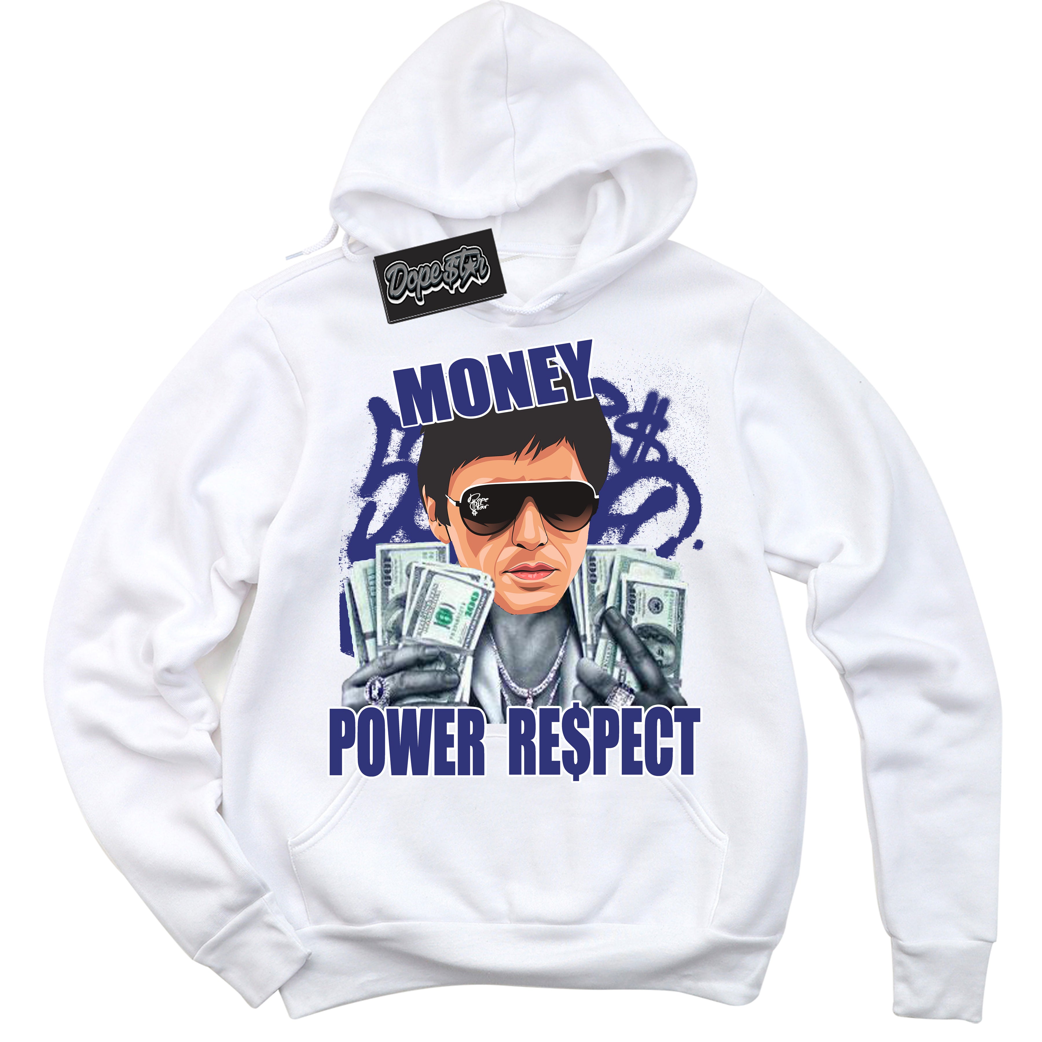 Cool White Hoodie with “ Tony Montana ”  design that Perfectly Matches Concord Dunk.