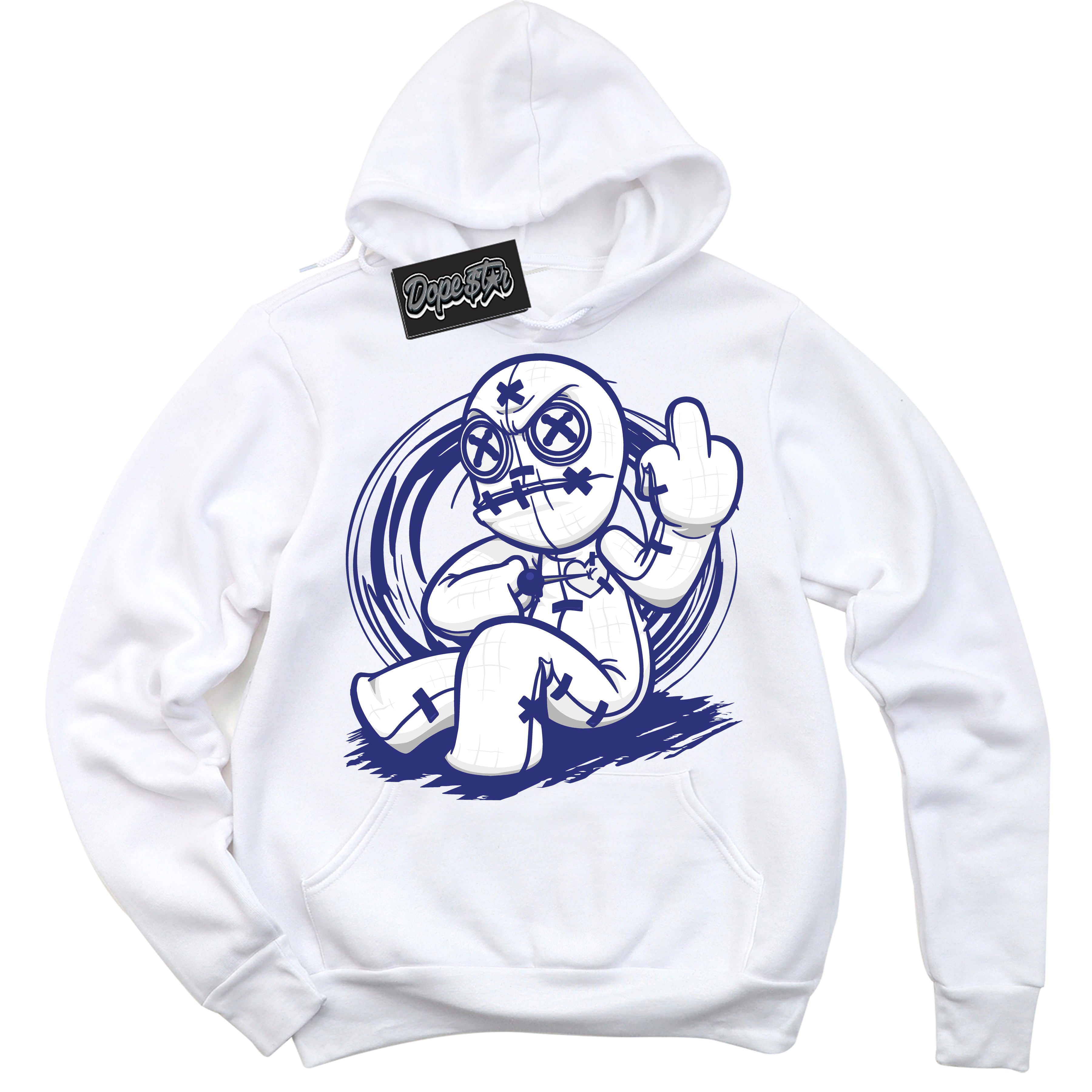 Cool White Hoodie with “ Voodoo Doll ”  design that Perfectly Matches Concord Dunk.