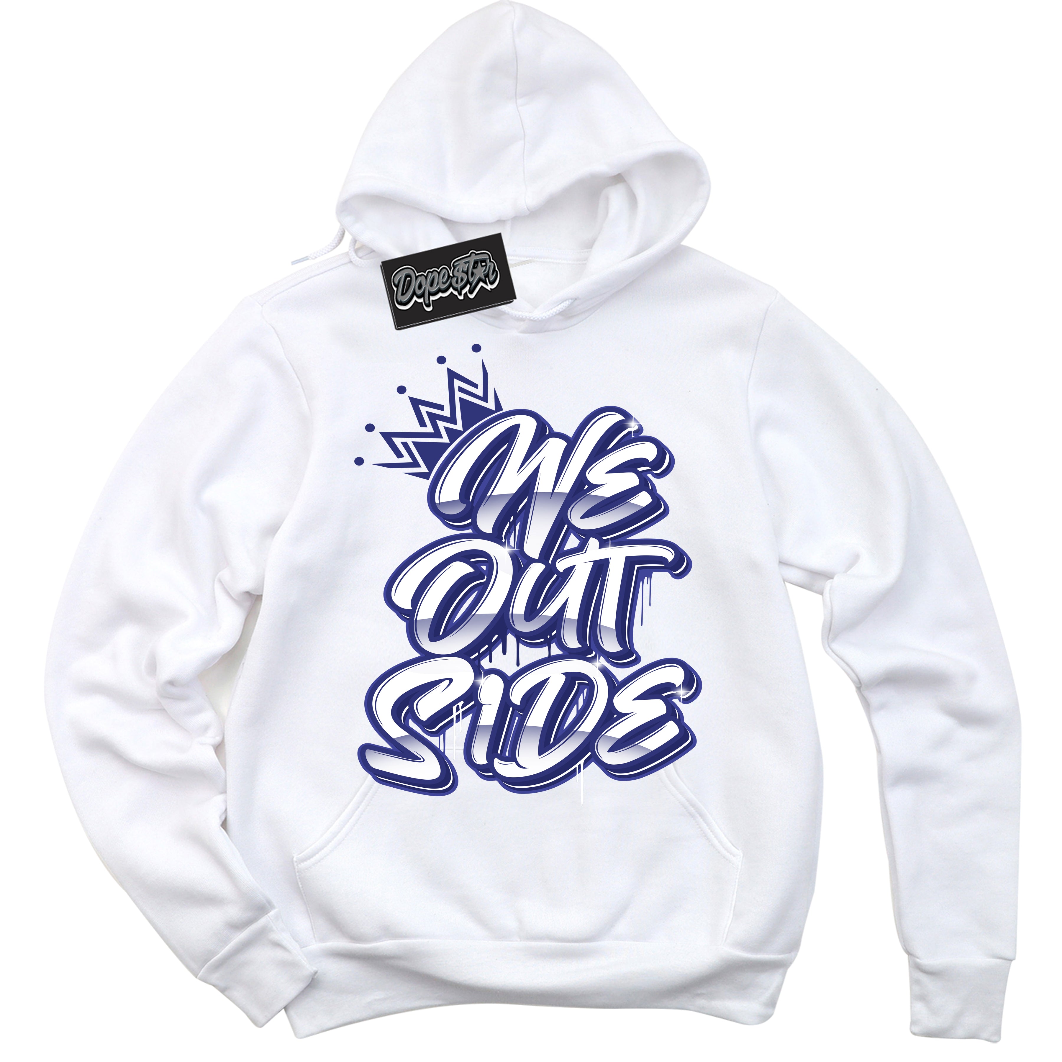 Cool White Hoodie with “ We Outside ”  design that Perfectly Matches Concord Dunk.