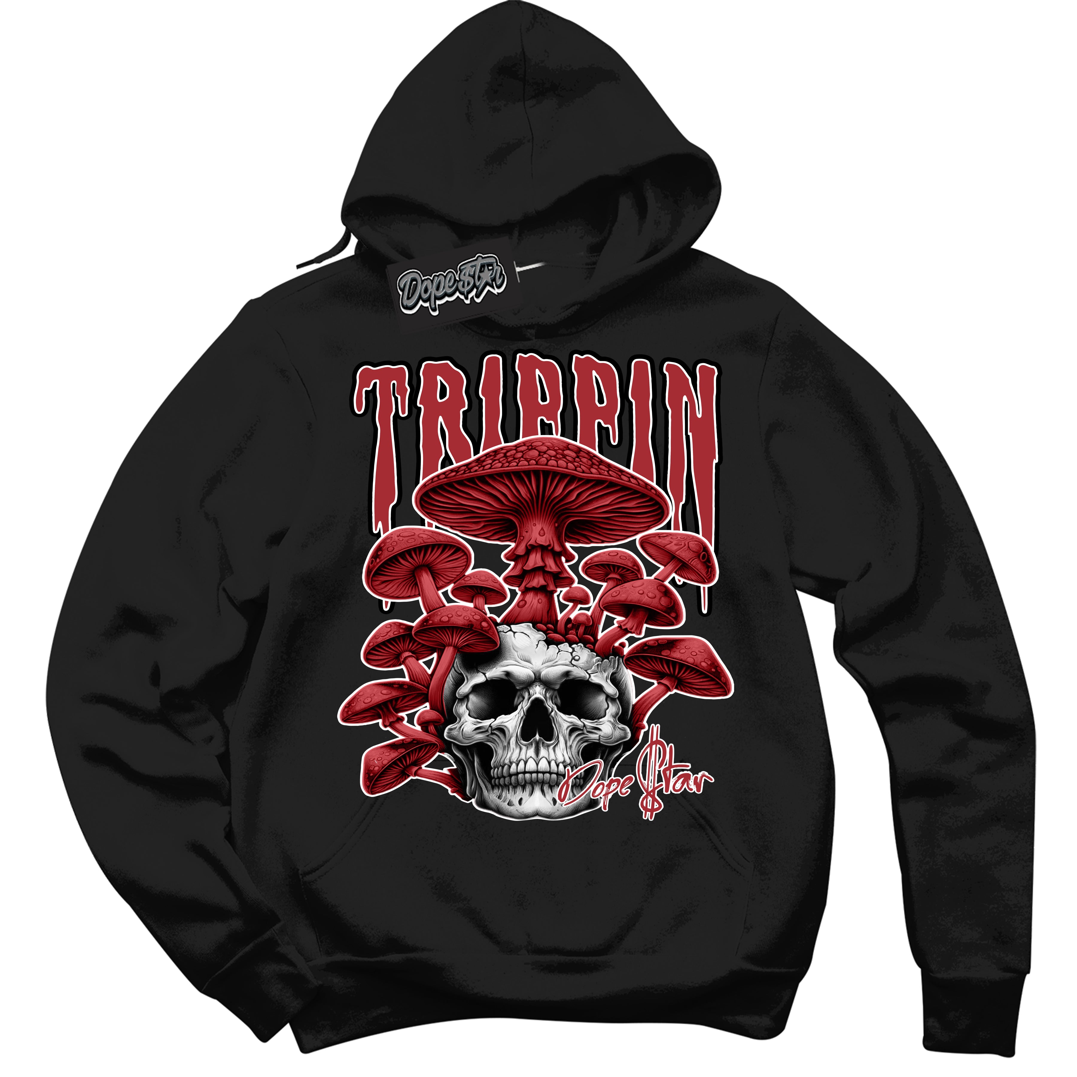 Cool Black Hoodie with “Trippin” design that Perfectly Matches Pro J Pack Chicago Dunk Sneakers.
