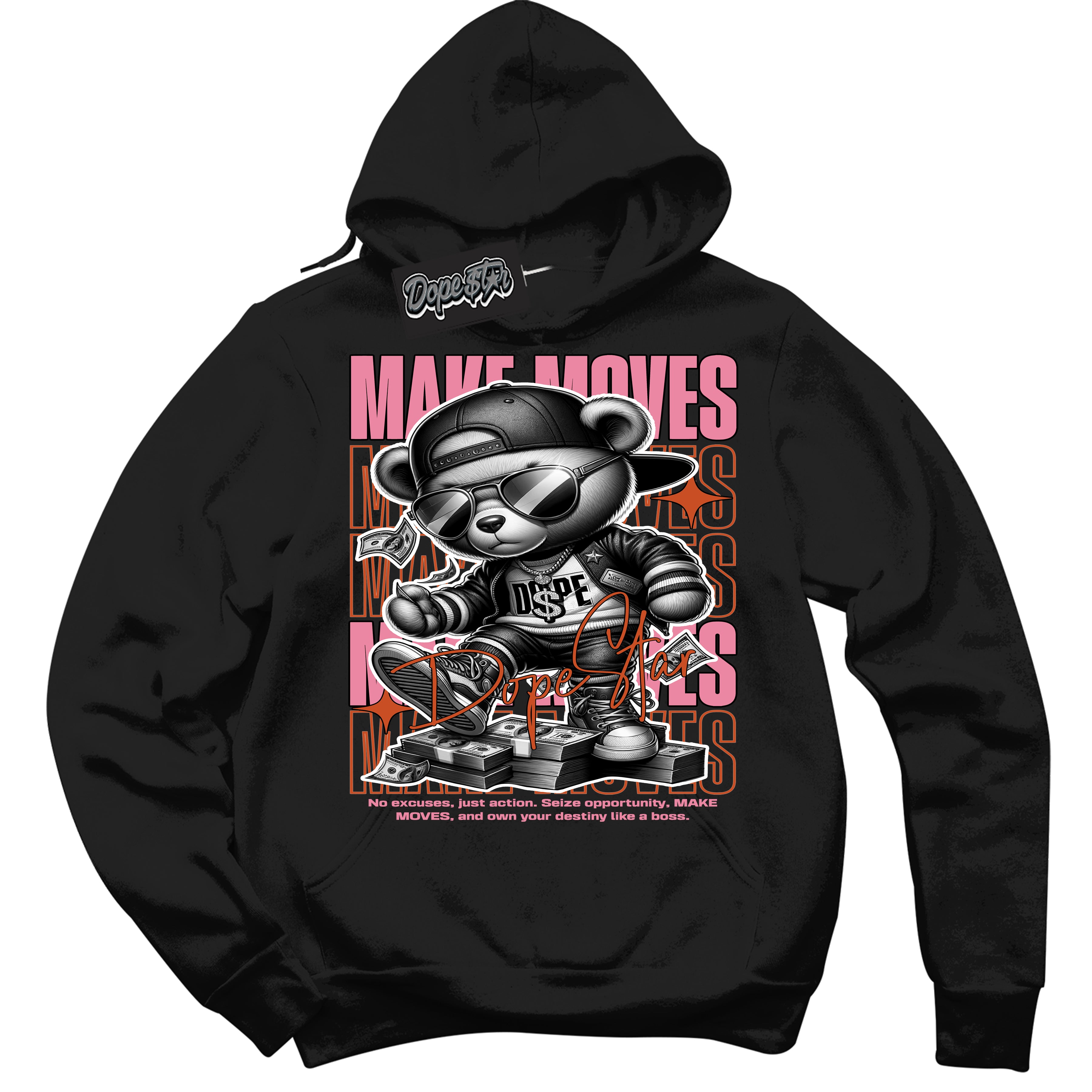 Cool Black Hoodie with “ Makin Moves ”  design that Perfectly Matches Pro X Powerpuff Girls Blossom Sneakers.