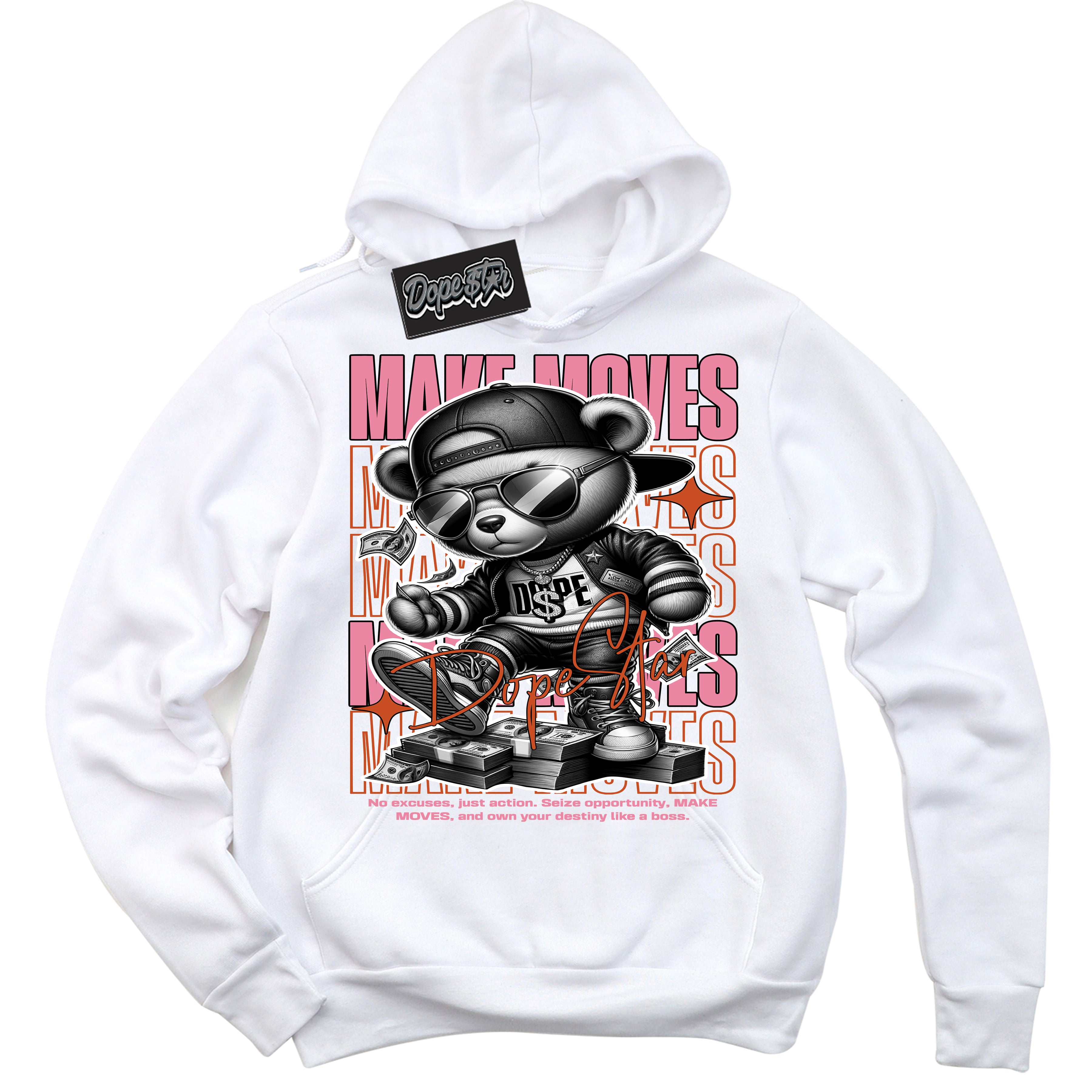 Cool White Hoodie with “ Makin Moves ”  design that Perfectly Matches Pro X Powerpuff Girls Blossom Sneakers.