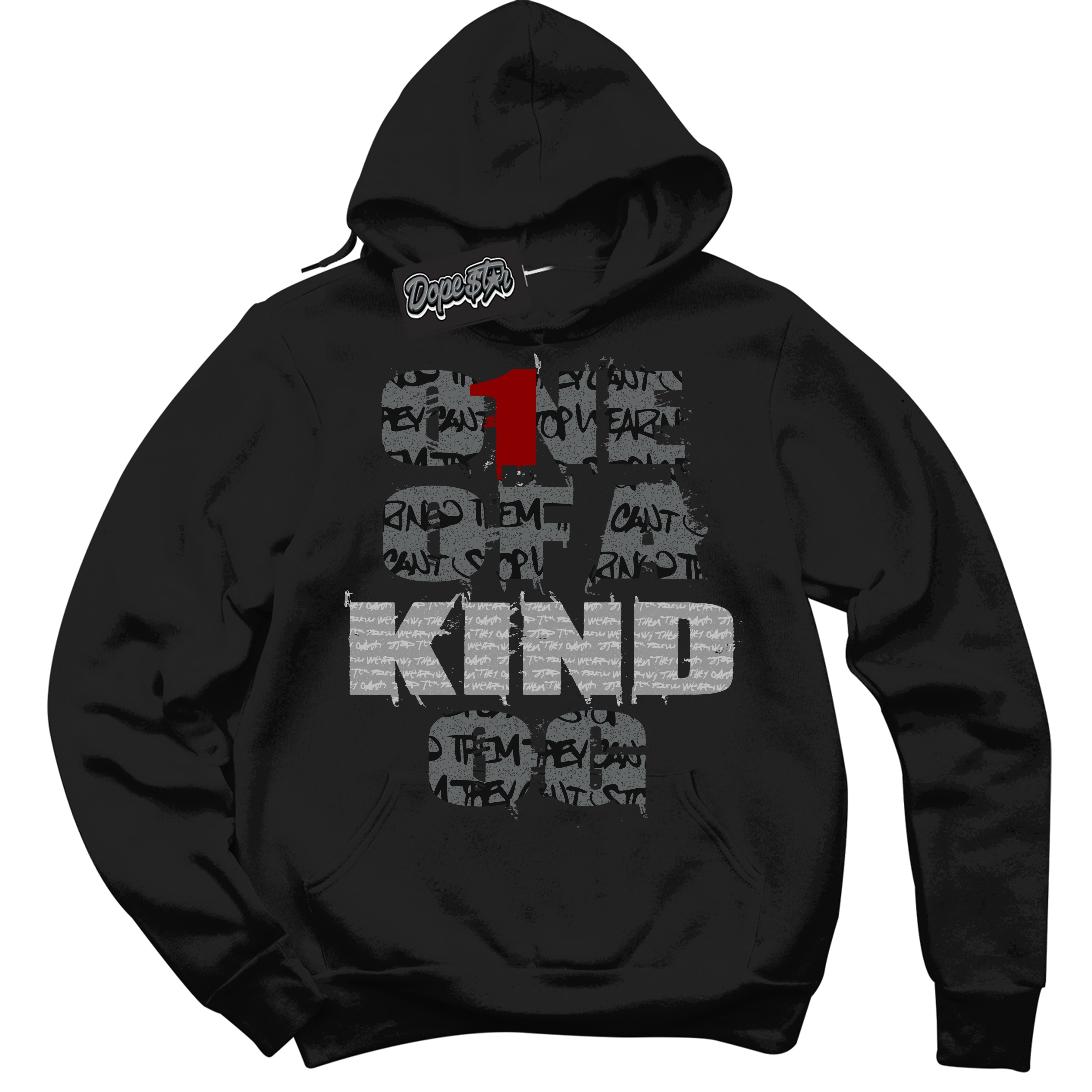 Cool Black Hoodie with “ One Of A Kind ”  design that Perfectly Matches Rebellionaire 1s Sneakers.