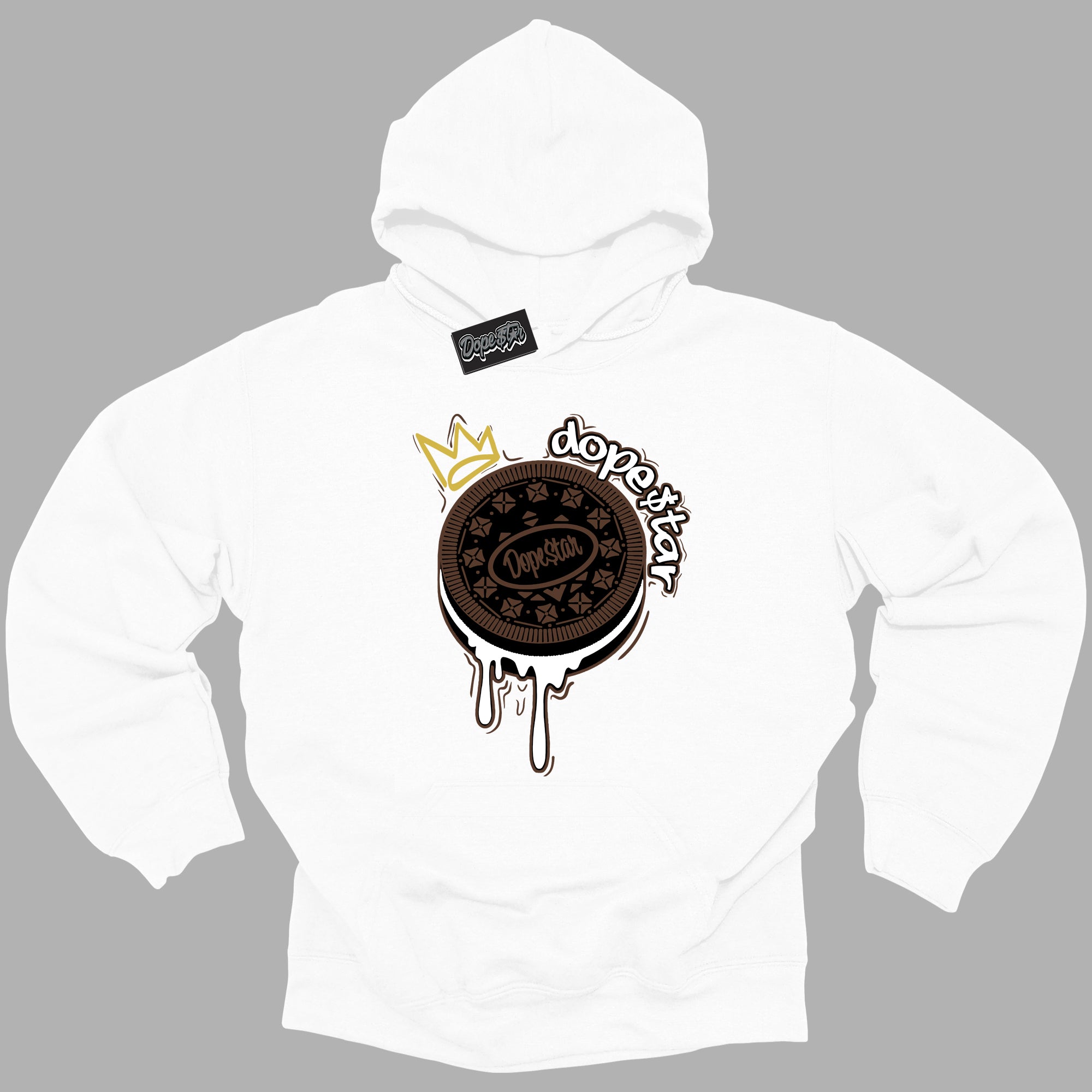 Cool White Graphic DopeStar Hoodie with “ Oreo DS “ print, that perfectly matches Palomino 1s sneakers