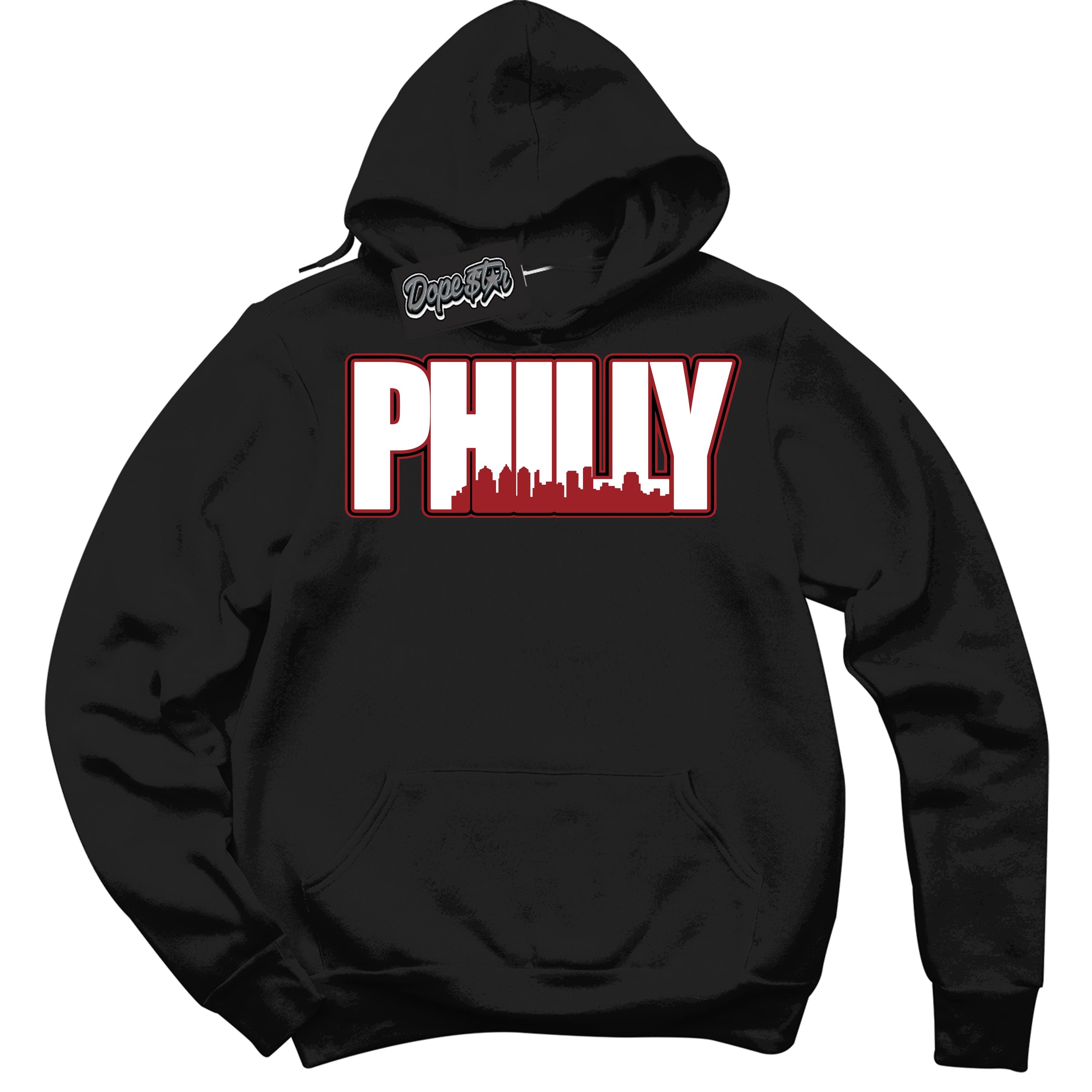 Cool Black Hoodie With “ Philly “ Design That Perfectly Matches Lost And Found 1s Sneakers