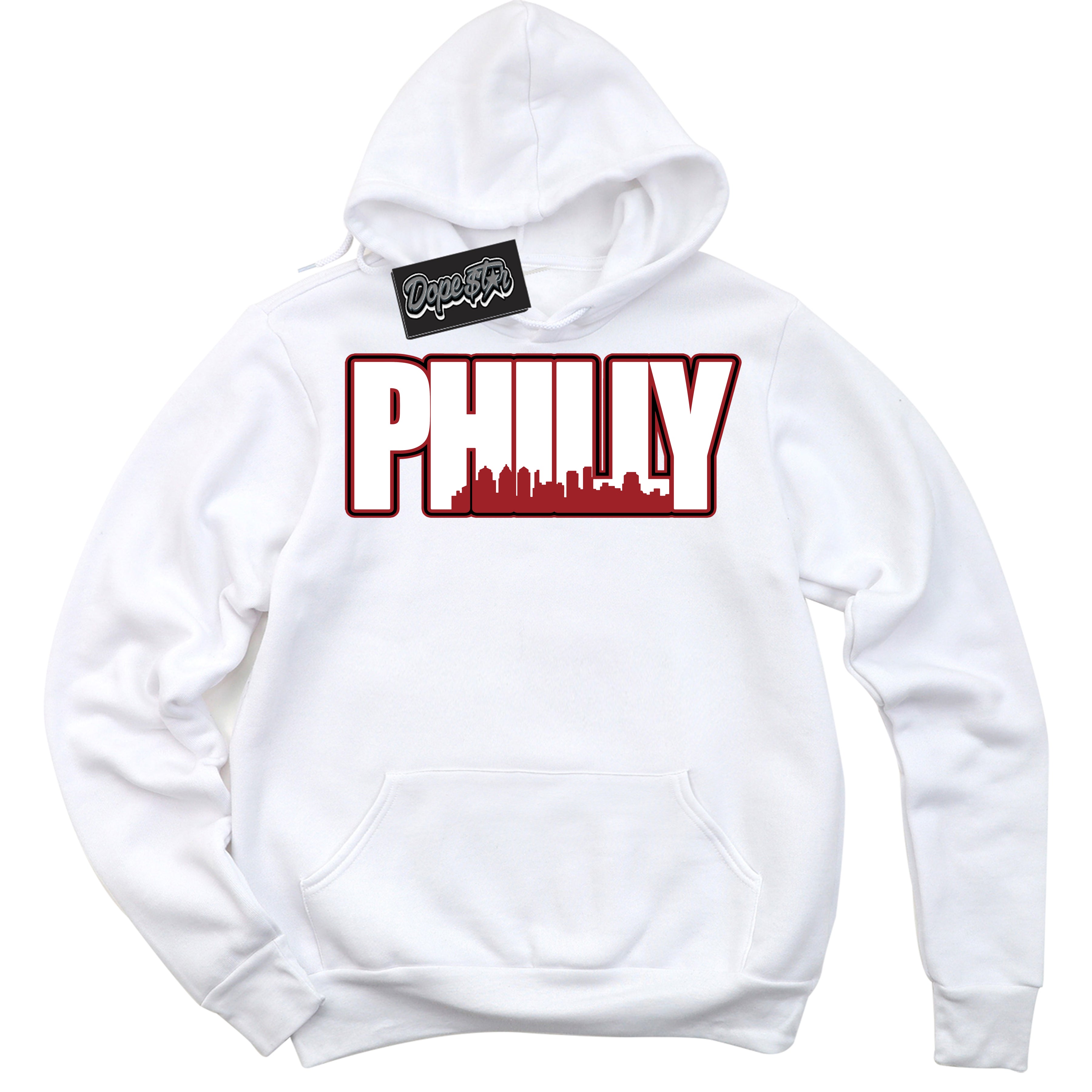 Cool White Hoodie With “ Philly “ Design That Perfectly Matches Lost And Found 1s Sneakers.