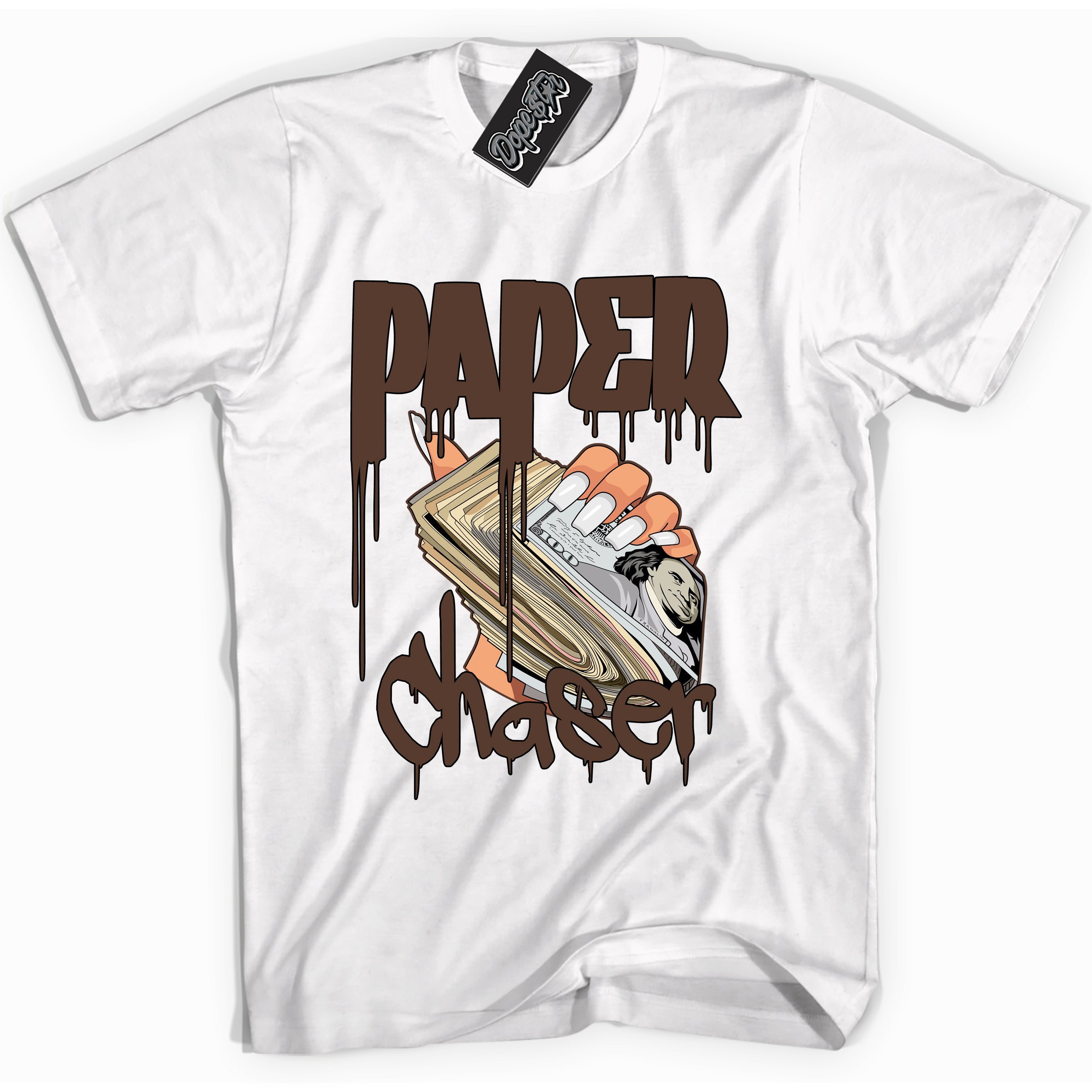 Cool White graphic tee with “ Paper Chaser ” design, that perfectly matches Palomino 1s sneakers