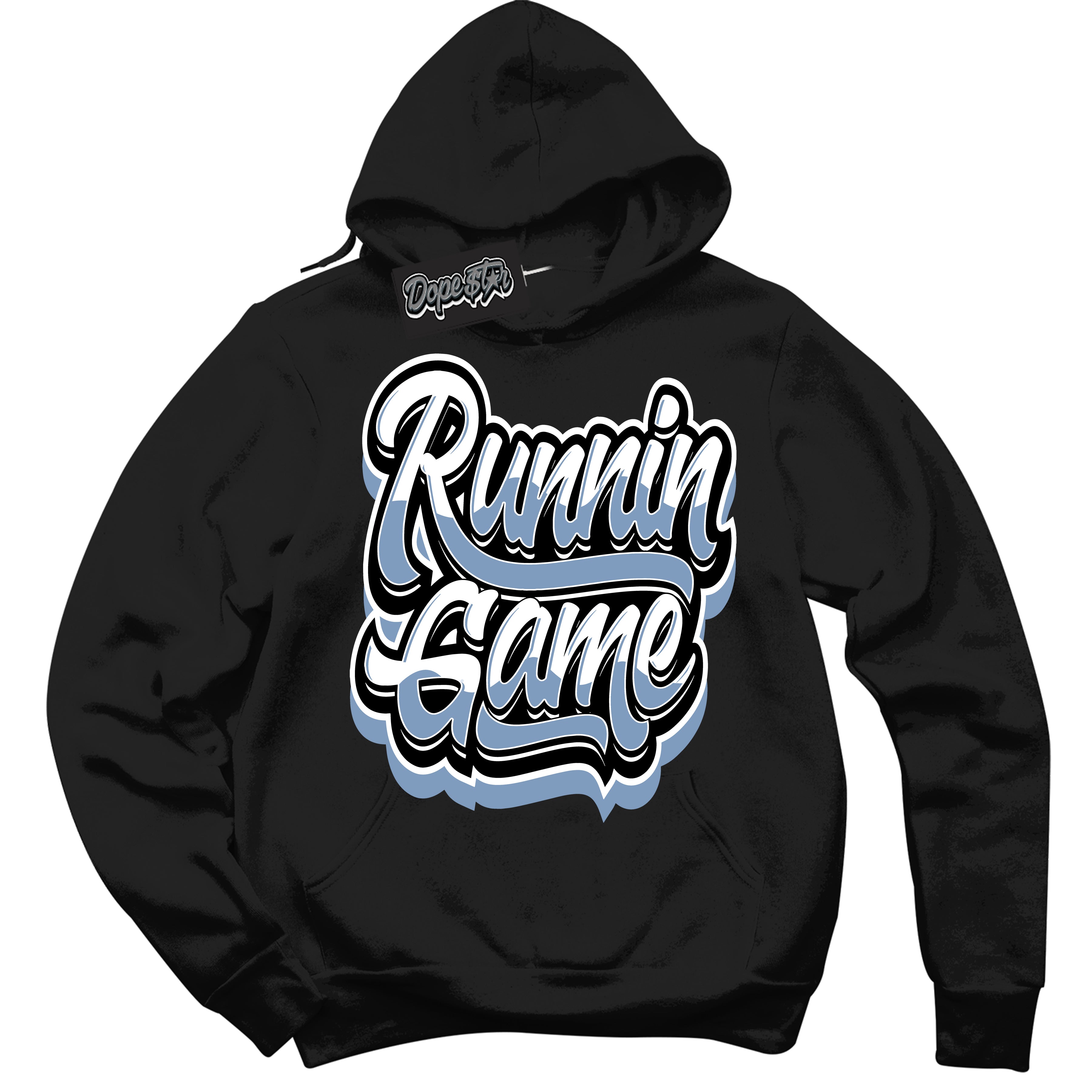 Cool Black Hoodie with “ Running Game ”  design that Perfectly Matches Reverse Oreo 6s Sneakers.