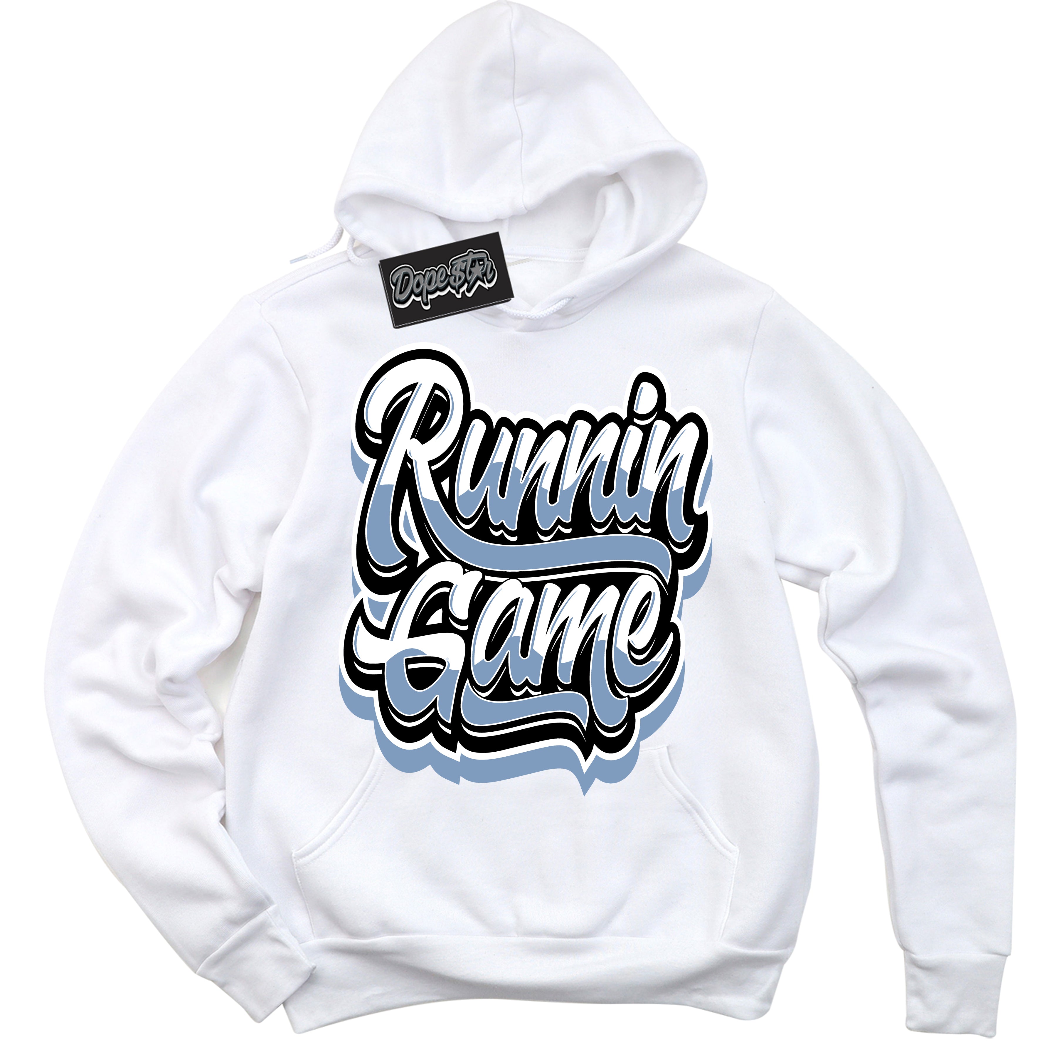 Cool White Hoodie with “ Running Game ”  design that Perfectly Matches Reverse Oreo 6s Sneakers.
