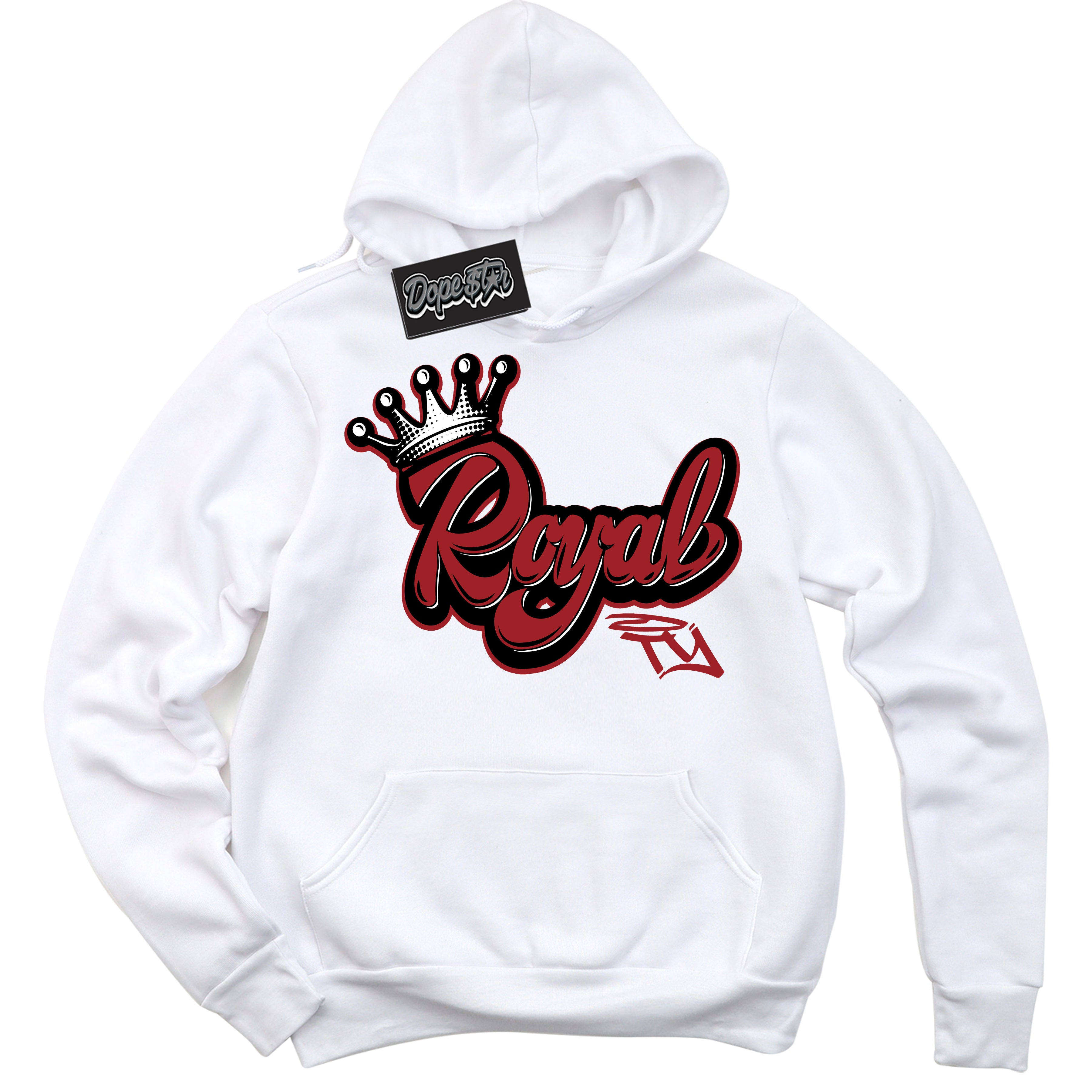 Cool White Hoodie With “ Royalty “ Design That Perfectly Matches Lost And Found 1s Sneakers.