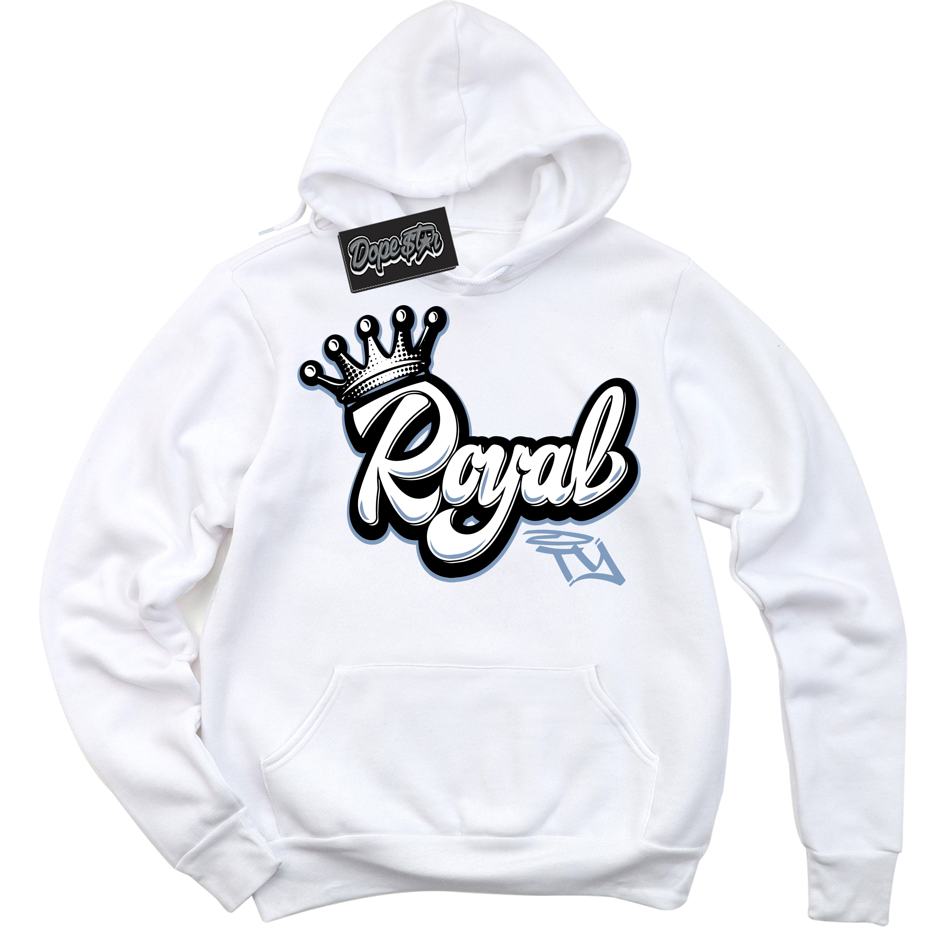Cool White Hoodie with “ Royalty ”  design that Perfectly Matches Reverse Oreo 6s Sneakers.