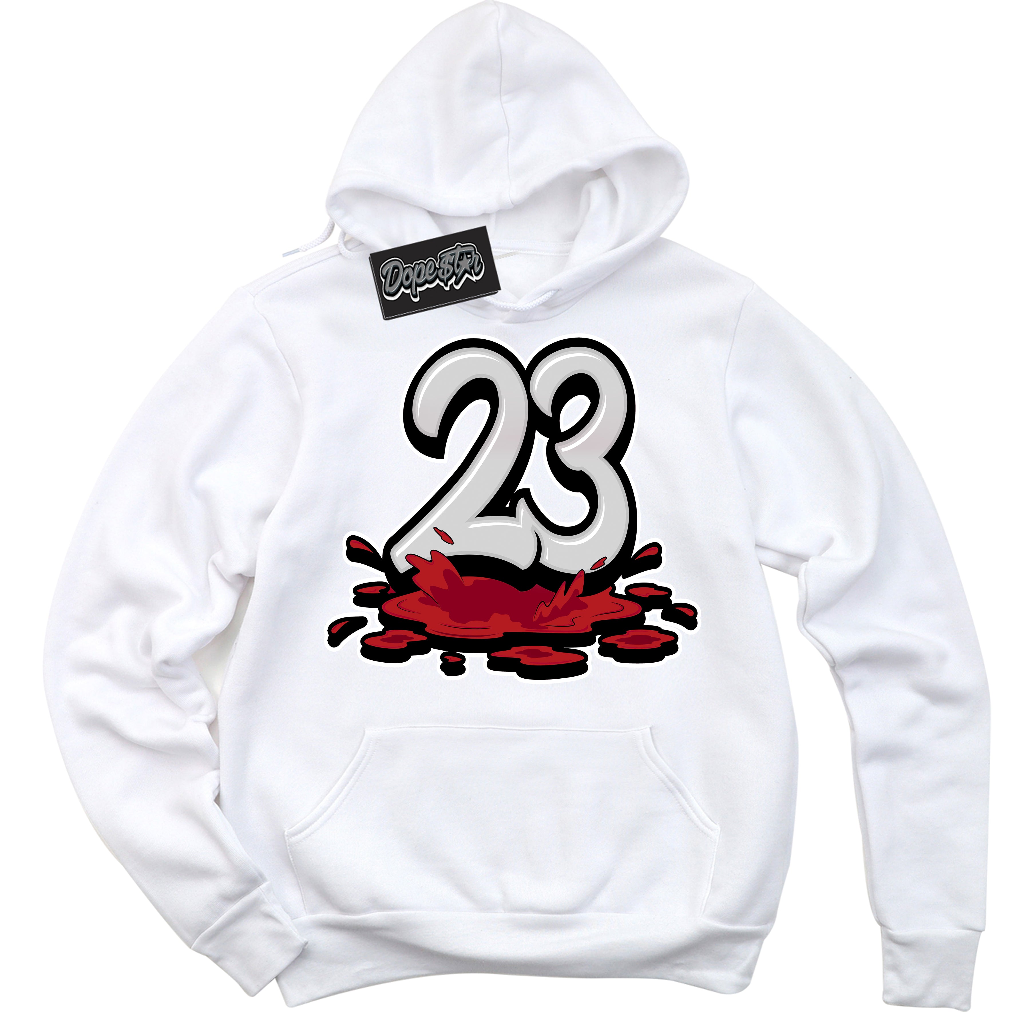 Cool White Hoodie with “ 23 Melting ” design that Perfectly Matches Pro J Pack Chicago Dunks.