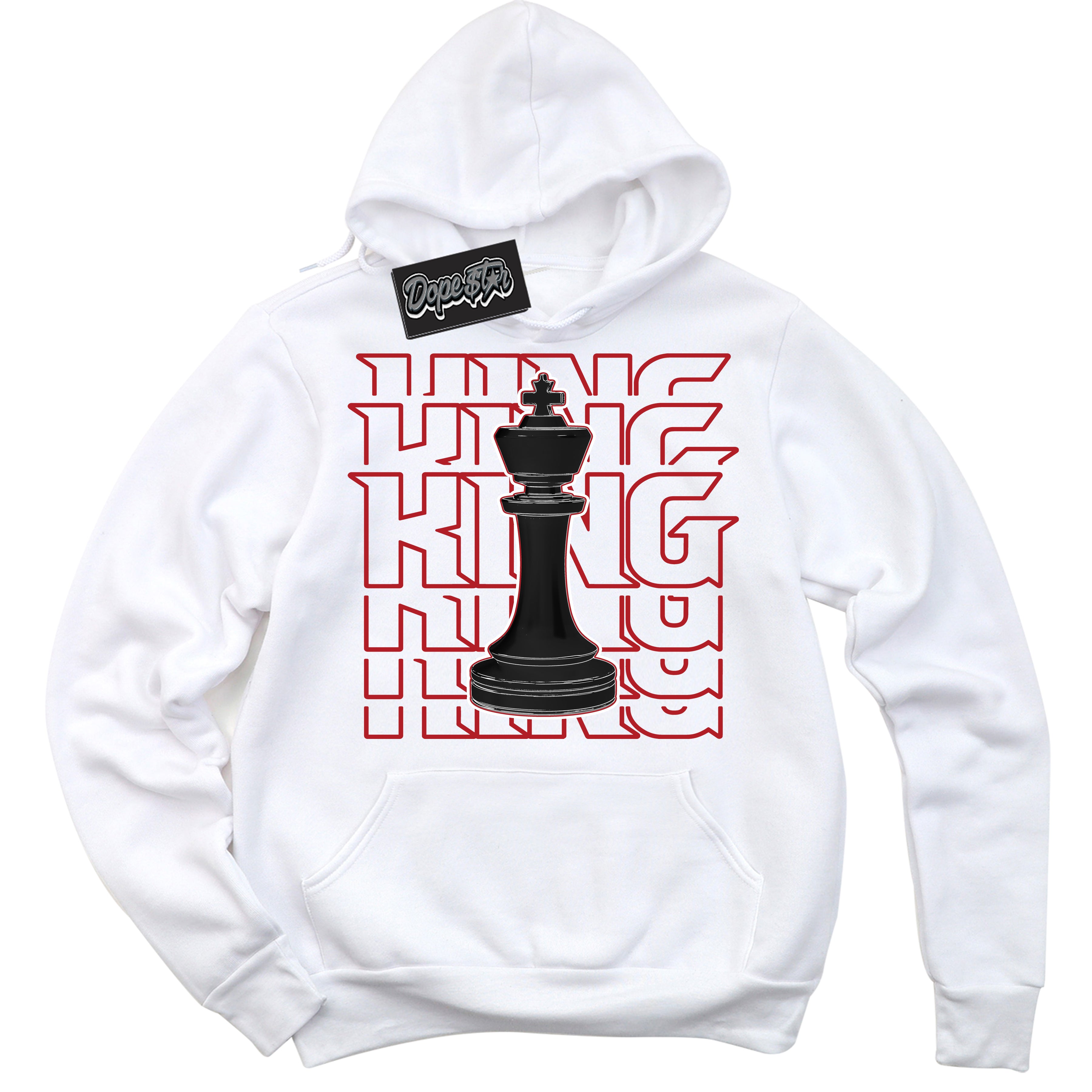Cool White Hoodie with “ King Chess ” design that Perfectly Matches Pro J Pack Chicago Dunks.