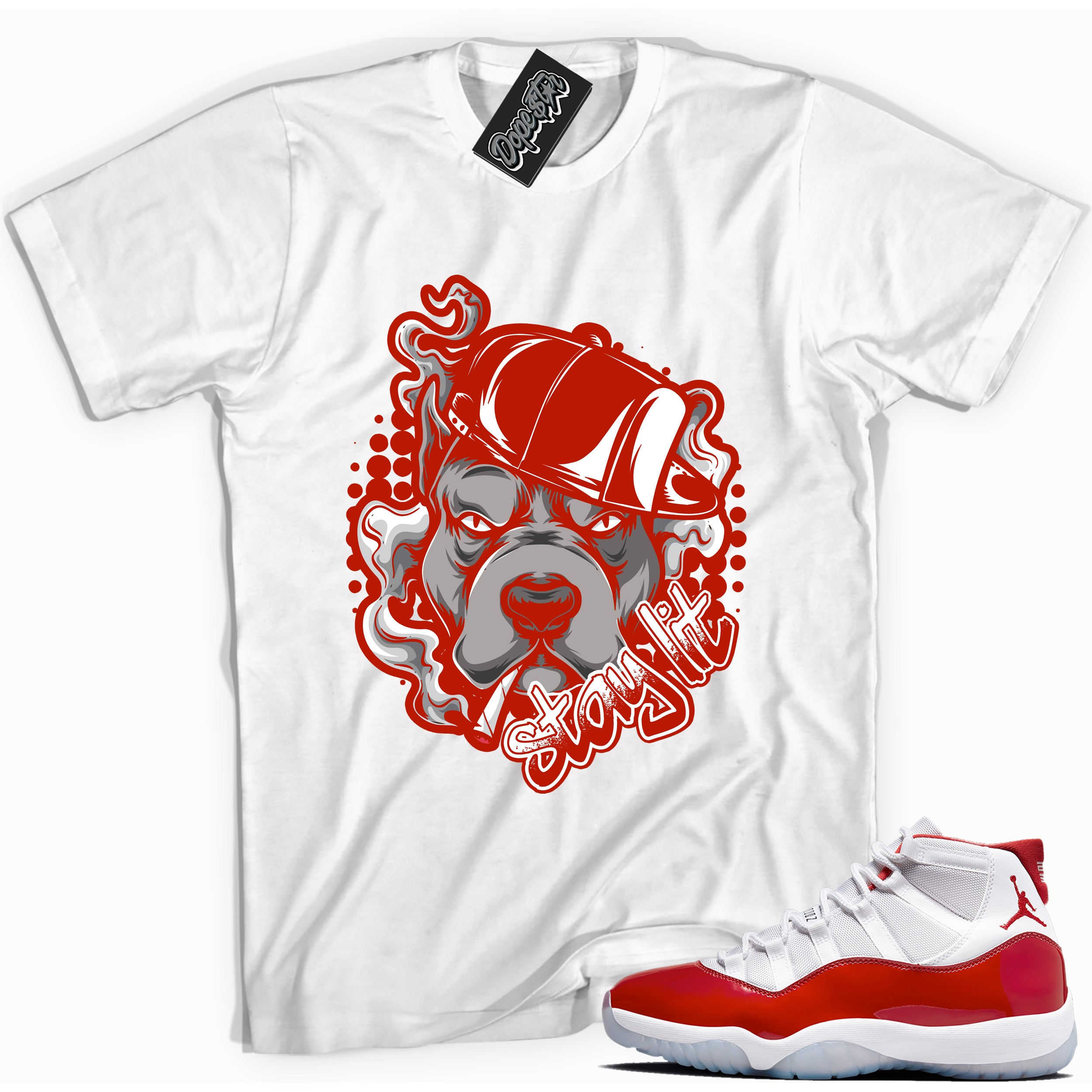 Cool White graphic tee with “ Stay Lit ” print, that perfectly matches CHERRY 11s  sneakers