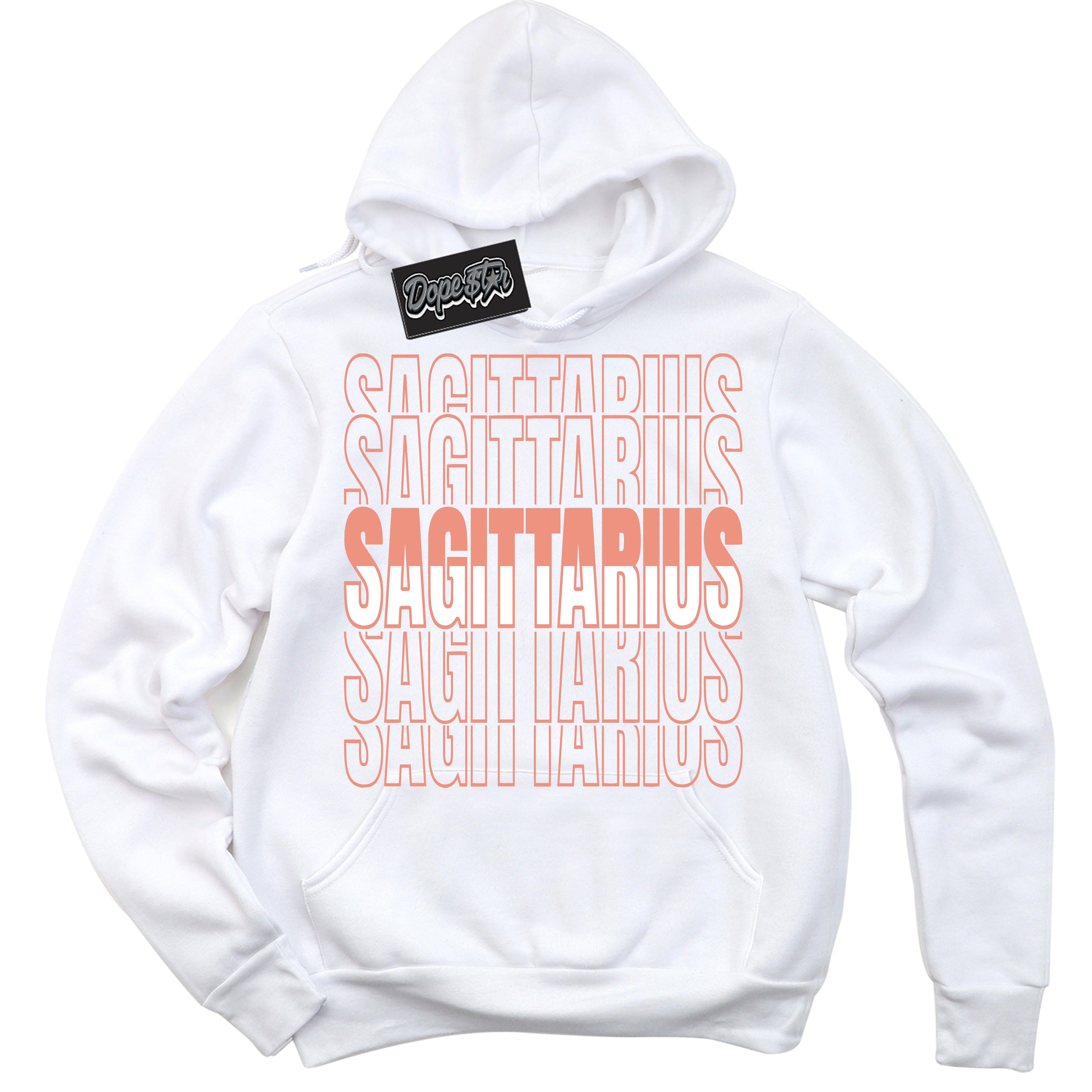 Dunk Low Light Wild Mango 'Sagittarius' Hoodie – White Streetwear Sweatshirt | Sneaker Matching Hoodie for Dunk Low Light Wild Mango | Urban Fashion for Sagittarius | Men's & Women's Streetwear Outfit by Sneaker Shirts Outlet.