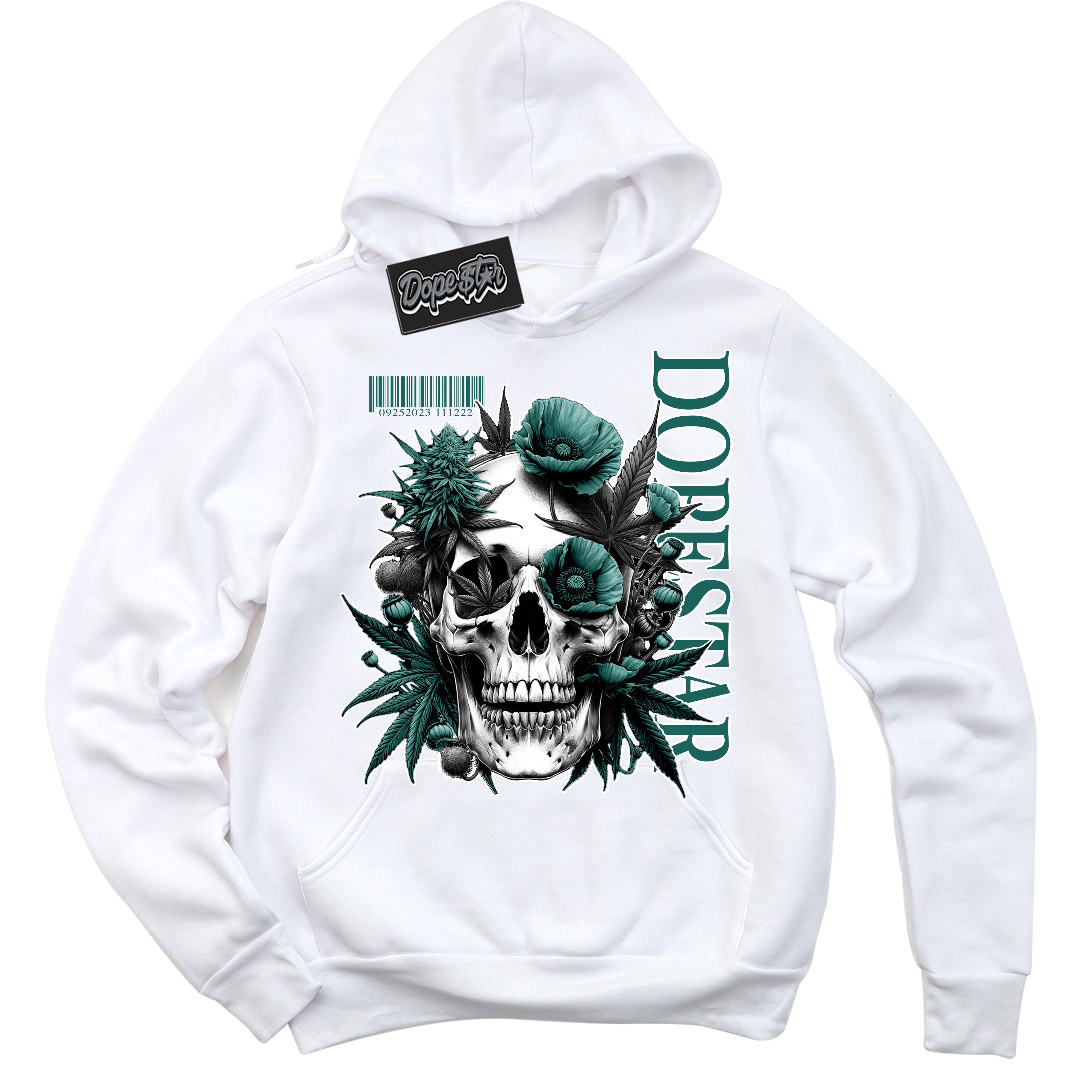 Cool White Hoodie with “ Skull Poppies ” design that Perfectly Matches Next Nature Bicoastal Sneakers.