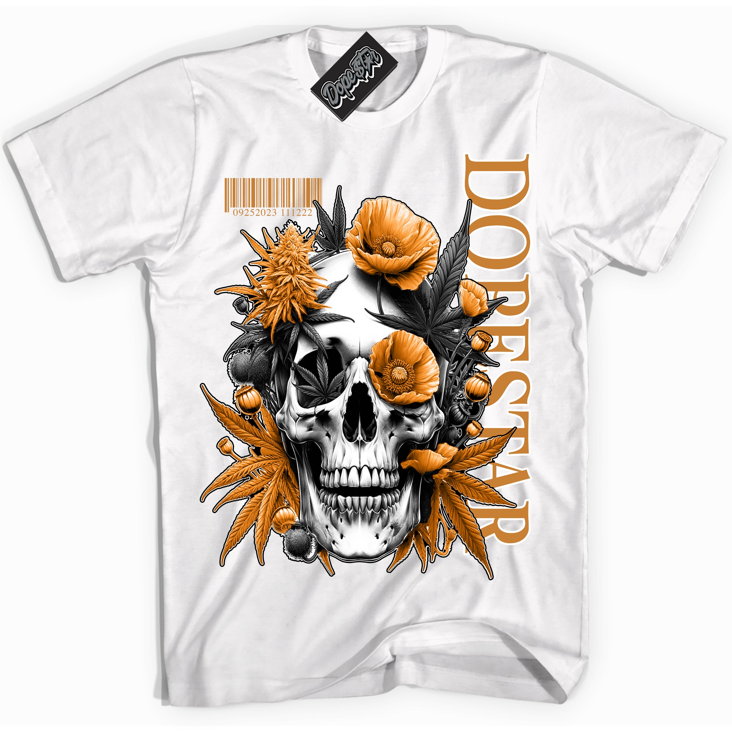 Cool White Shirt with “ Skull Poppies” design that perfectly matches Reverse Curry Sneakers.