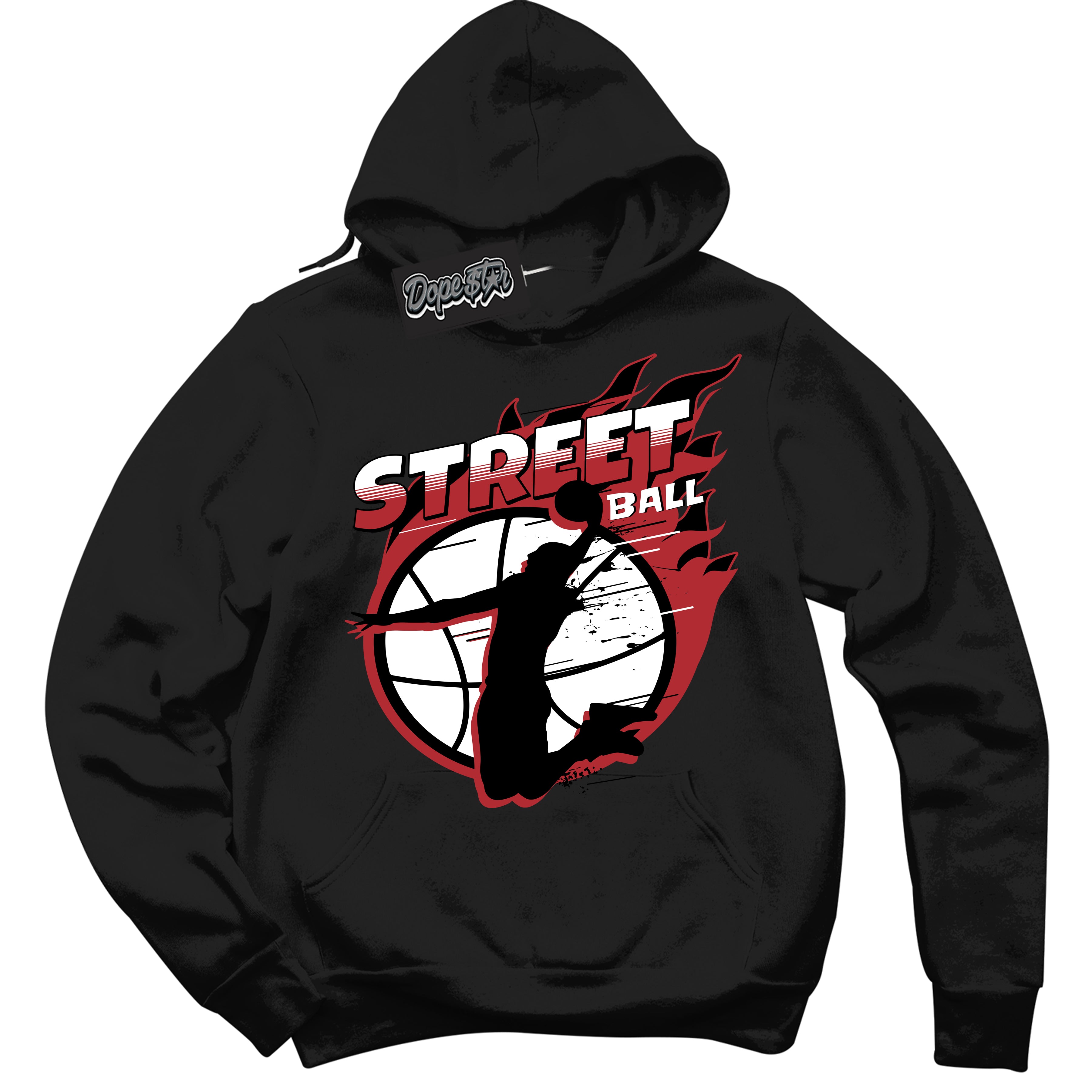 Cool Black Hoodie With “ Street Ball “ Design That Perfectly Matches Lost And Found 1s Sneakers