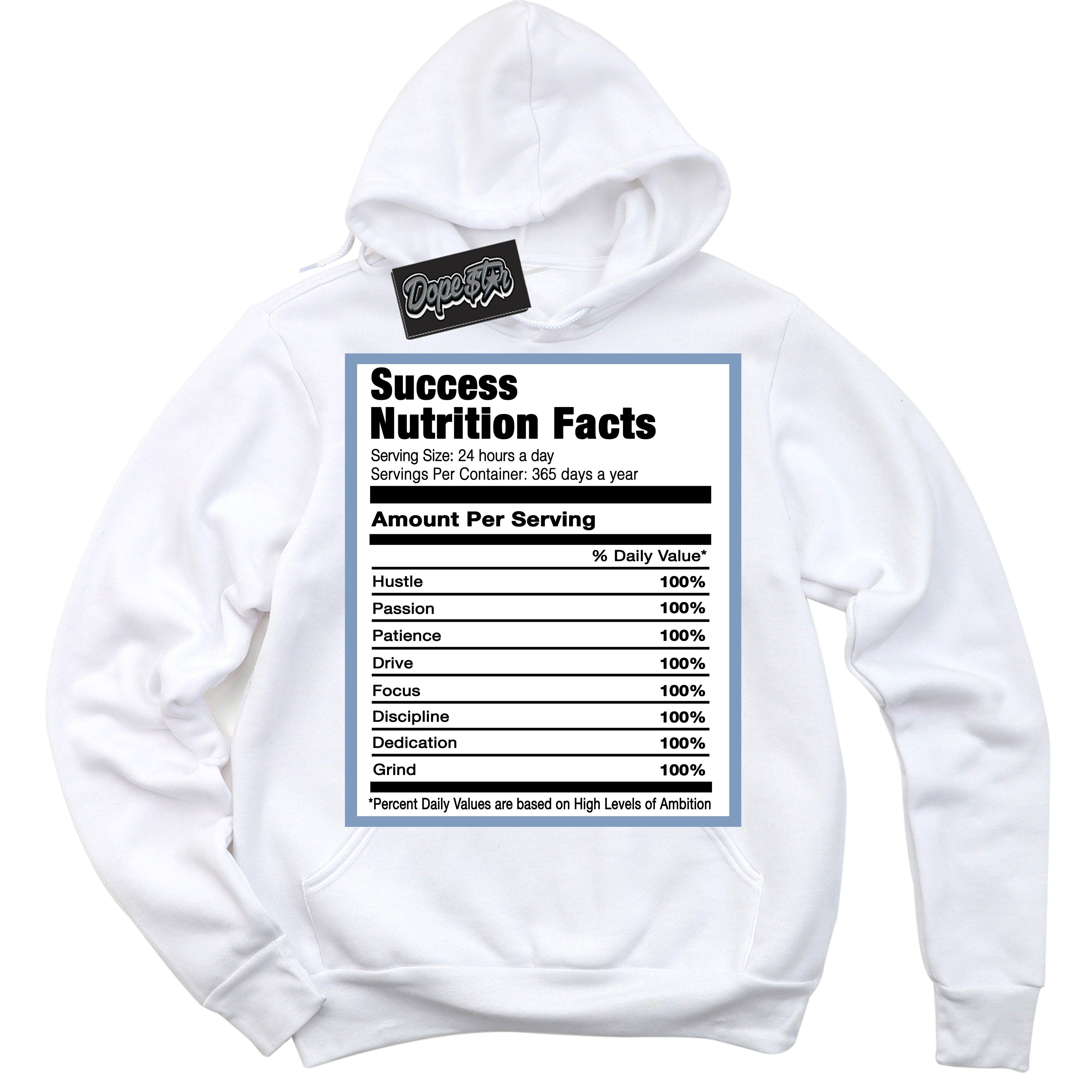 Cool White Hoodie with “ Success Nutrition ”  design that Perfectly Matches Reverse Oreo 6s Sneakers.