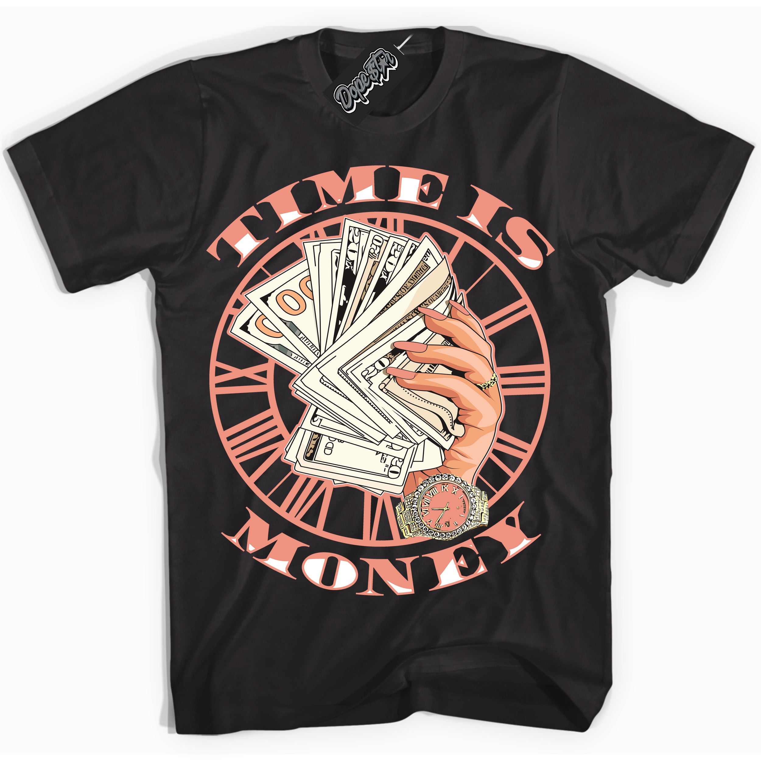 Dunk Low Light Wild Mango 'Time Is Money' Shirt – Black Streetwear T-Shirt | Sneaker Matching Tee for Dunk Low Light Wild Mango | Urban Fashion for Time Is Money | Men's & Women's Streetwear Outfit by Sneaker Shirts Outlet.