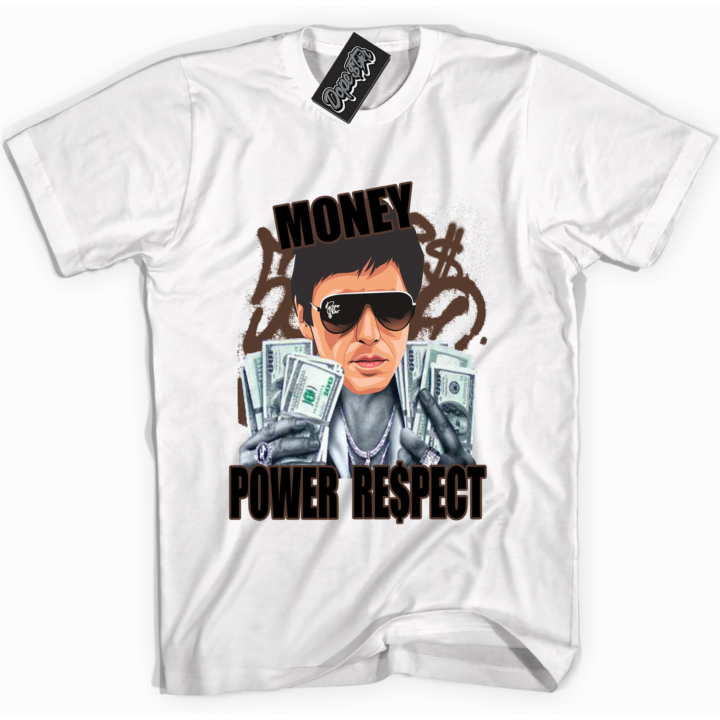 Cool White graphic tee with “ Tony Montana ” design, that perfectly matches Palomino 1s sneakers