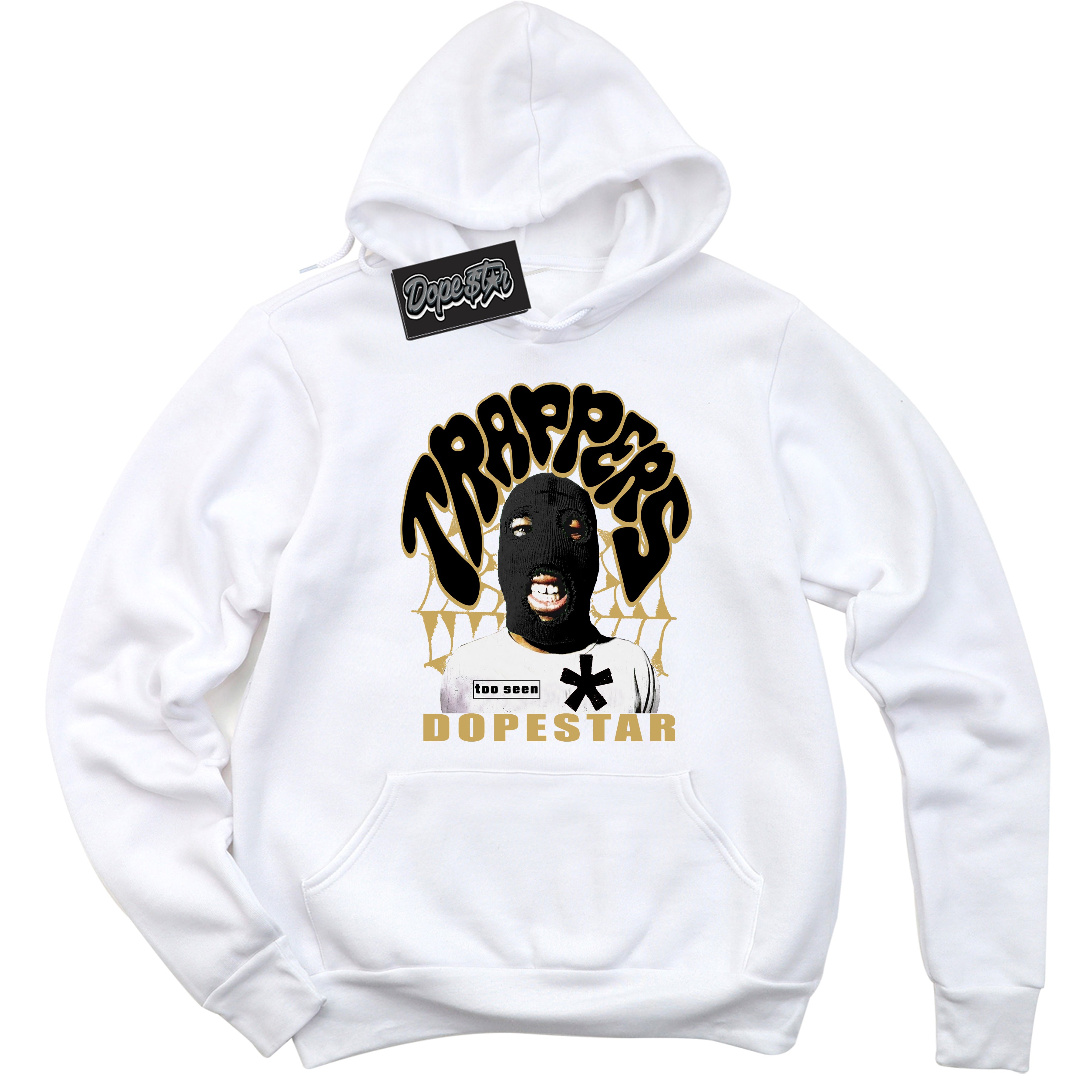 White “Trappers” Hoodie by Dope Star Brand®, styled to match Rookie of The Year 1s sneakers