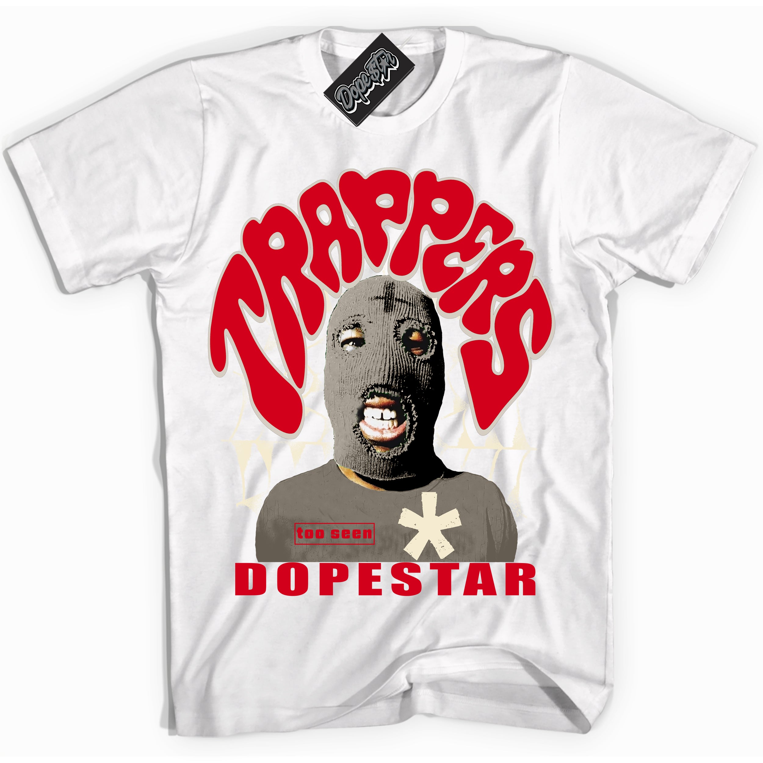 White “Trappers” T-shirt by Dope Star Brand®, styled to match Phantom 1s sneakers