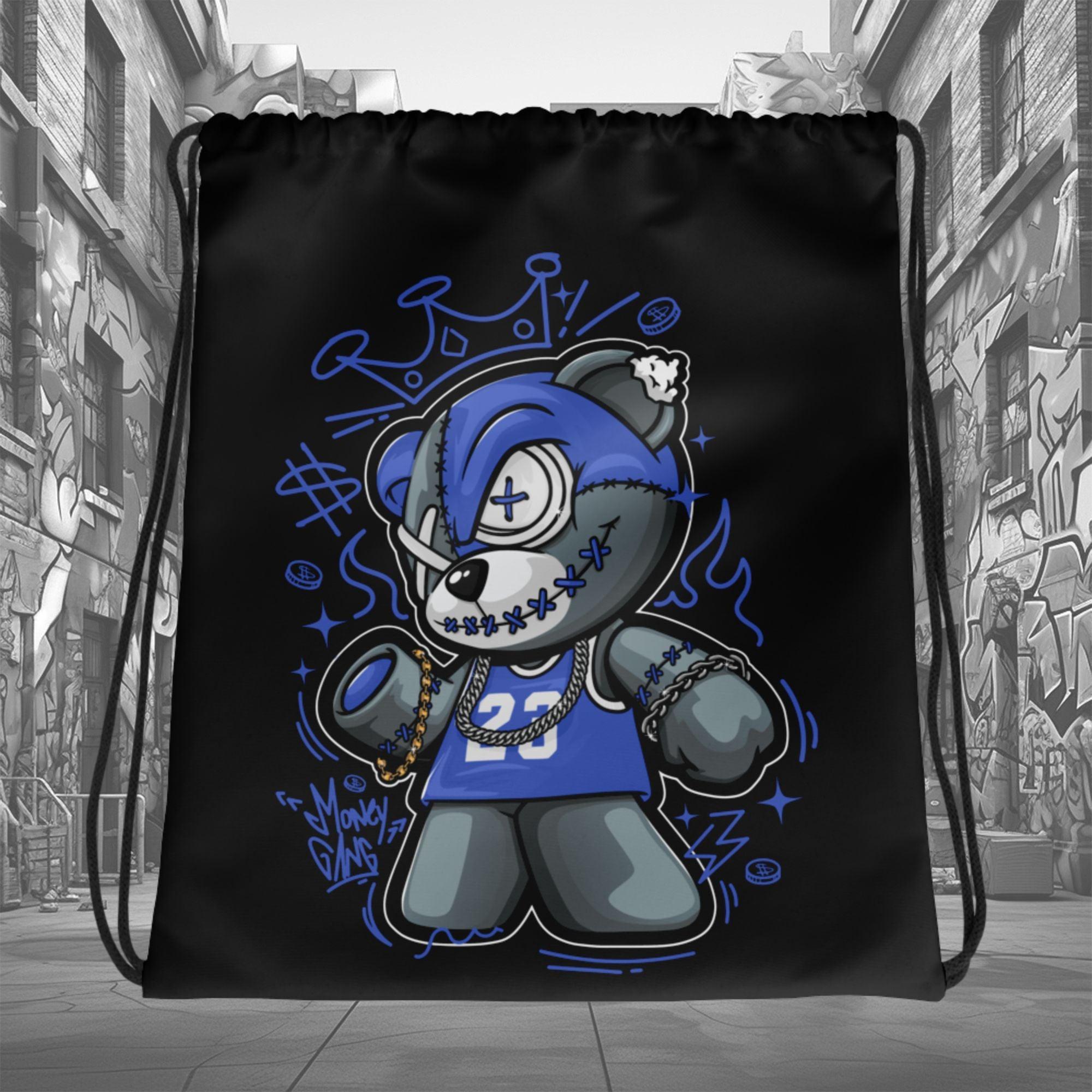 Amazing Black Money Gang Bear Drawstring Bag Nike Dunk Disrupt 2 Hyper Royal photo.