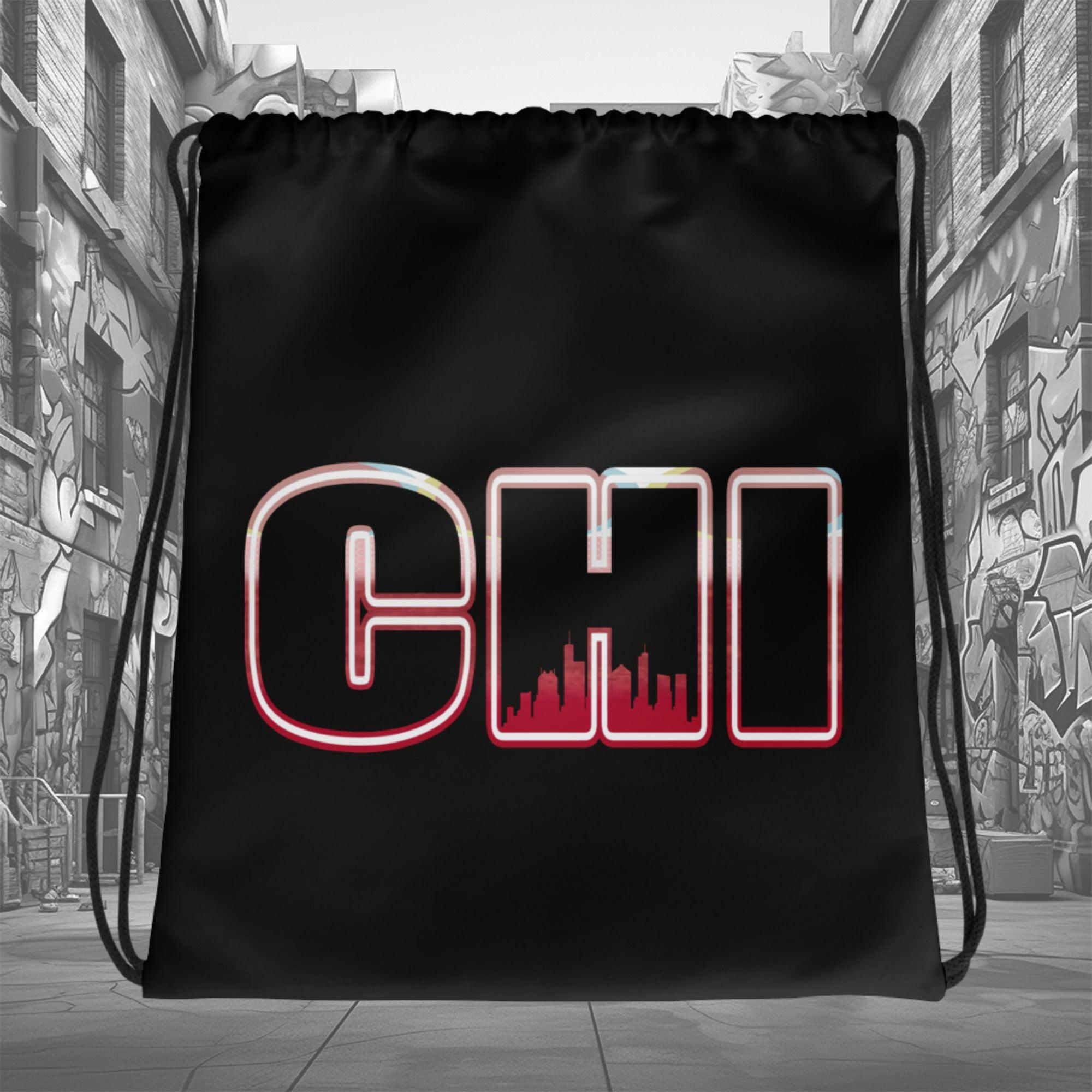 Amazing Black Chicago Drawstring Bag AIR JORDAN 1 Retro High OG NEXT CHAPTER SPIDER-VERSE photo.