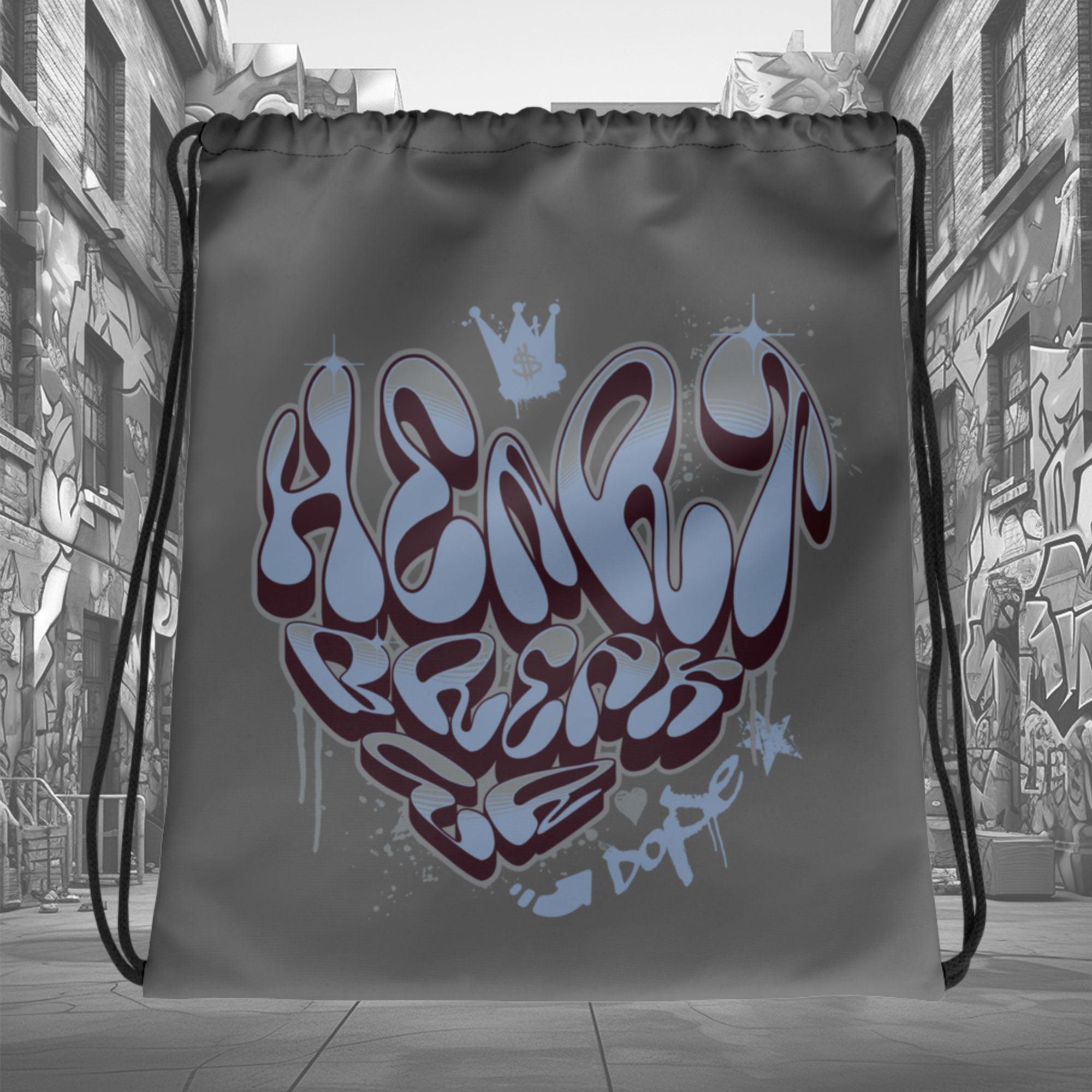 Air Jordan Burgundy 5 2023 Drawstring Bag - Heartbreaker Graffiti - Sneaker Shirts Outlet