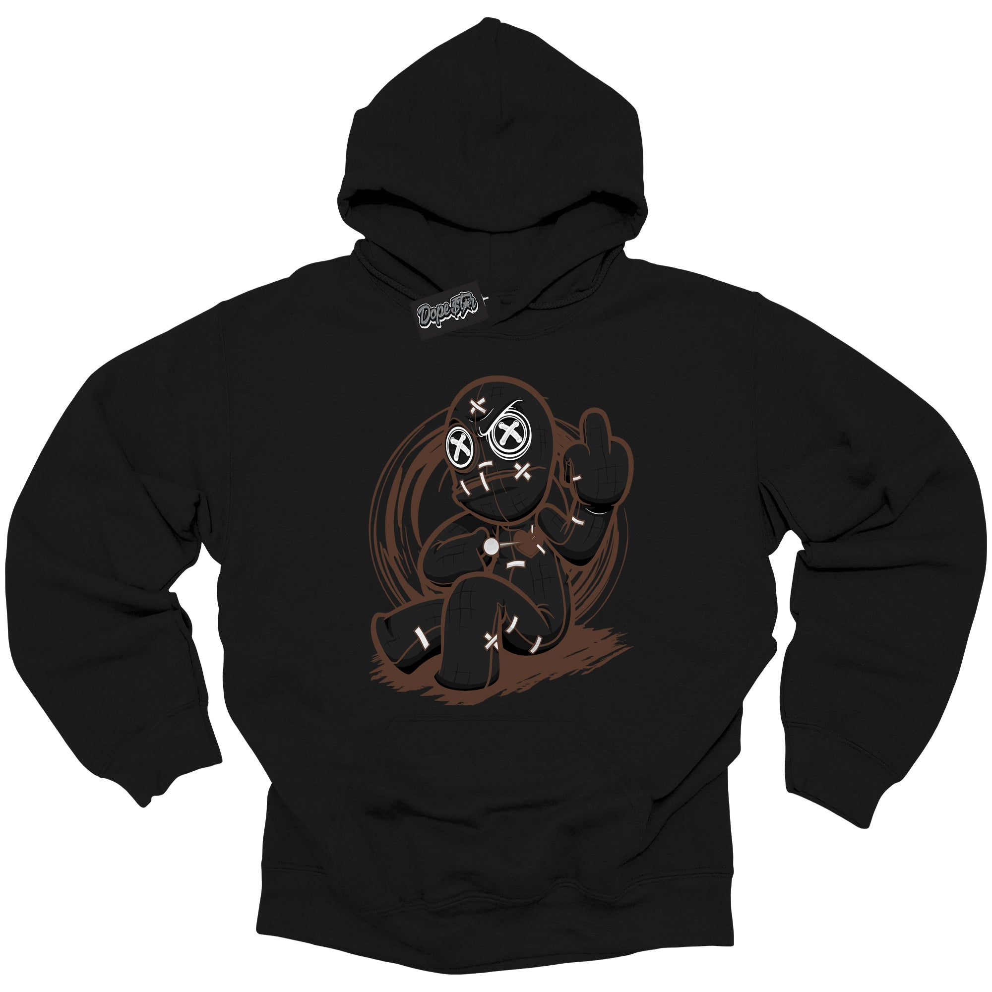 Cool Black Graphic Dope`Star Hoodie with “ VooDoo Doll “ print, that perfectly matches Palomino 1s sneakers
