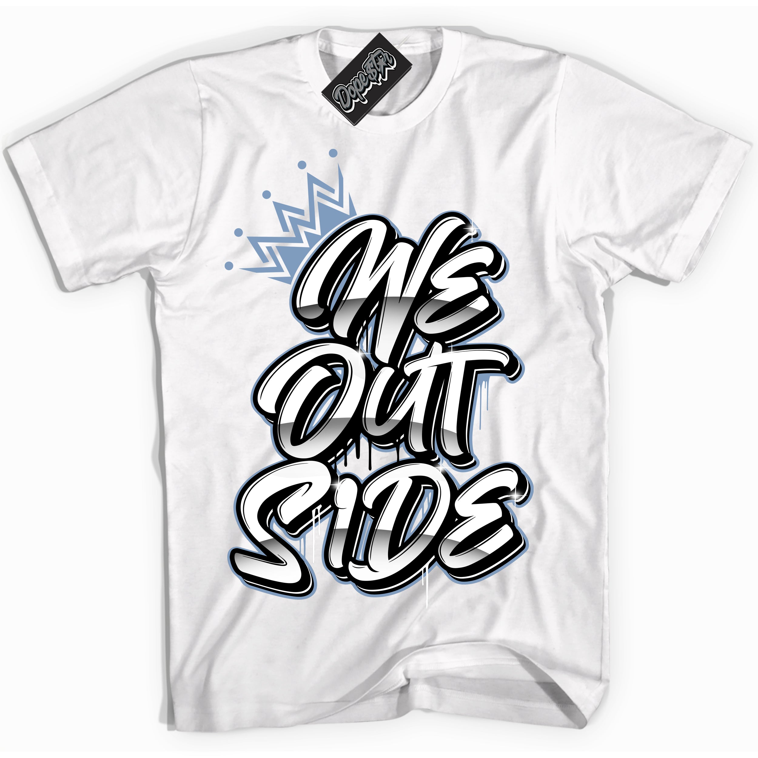 Cool White Shirt with “ We Outside” design that perfectly matches Reverse Oreo 6s Sneakers.