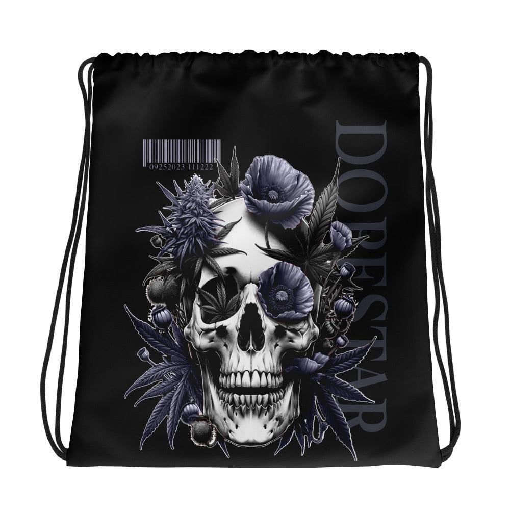 Amazing Black Skull Cannabis Poppies Drawstring Bag Air Jordan 8 Winterized photo.