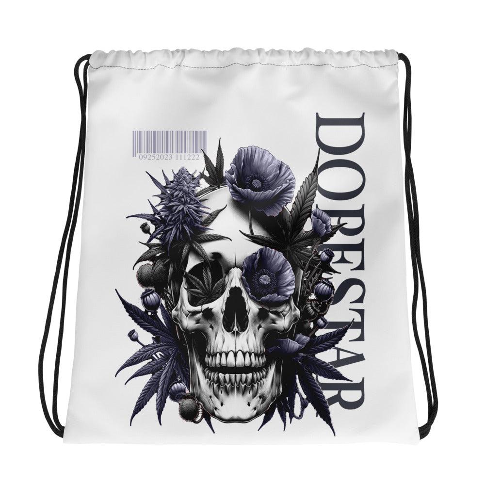 Amazing White Skull Cannabis Poppies Drawstring Bag Air Jordan 8 Winterized photo.