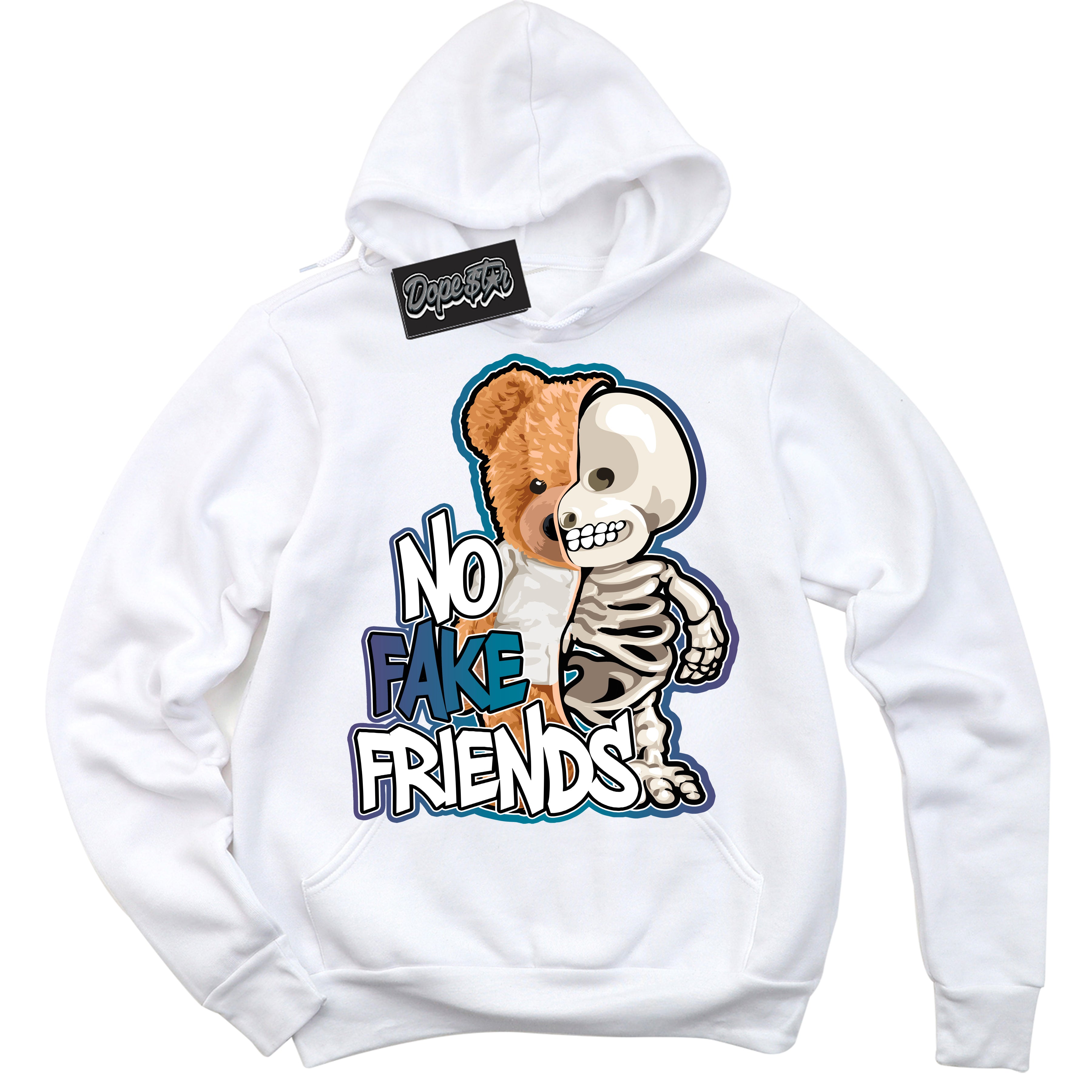 Cool White Hoodie with “ No Fake Friends ”  design that Perfectly Matches Love Letter 14s Sneakers.