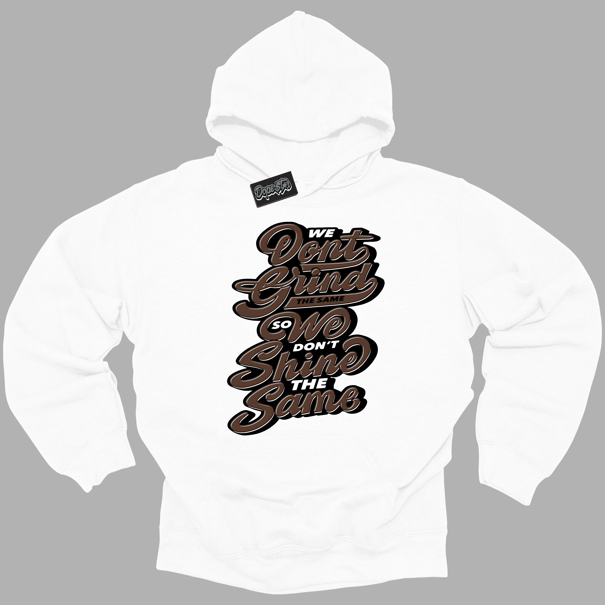 Cool White Graphic DopeStar Hoodie with “ Grind Shine “ print, that perfectly matches Palomino 1s sneakers