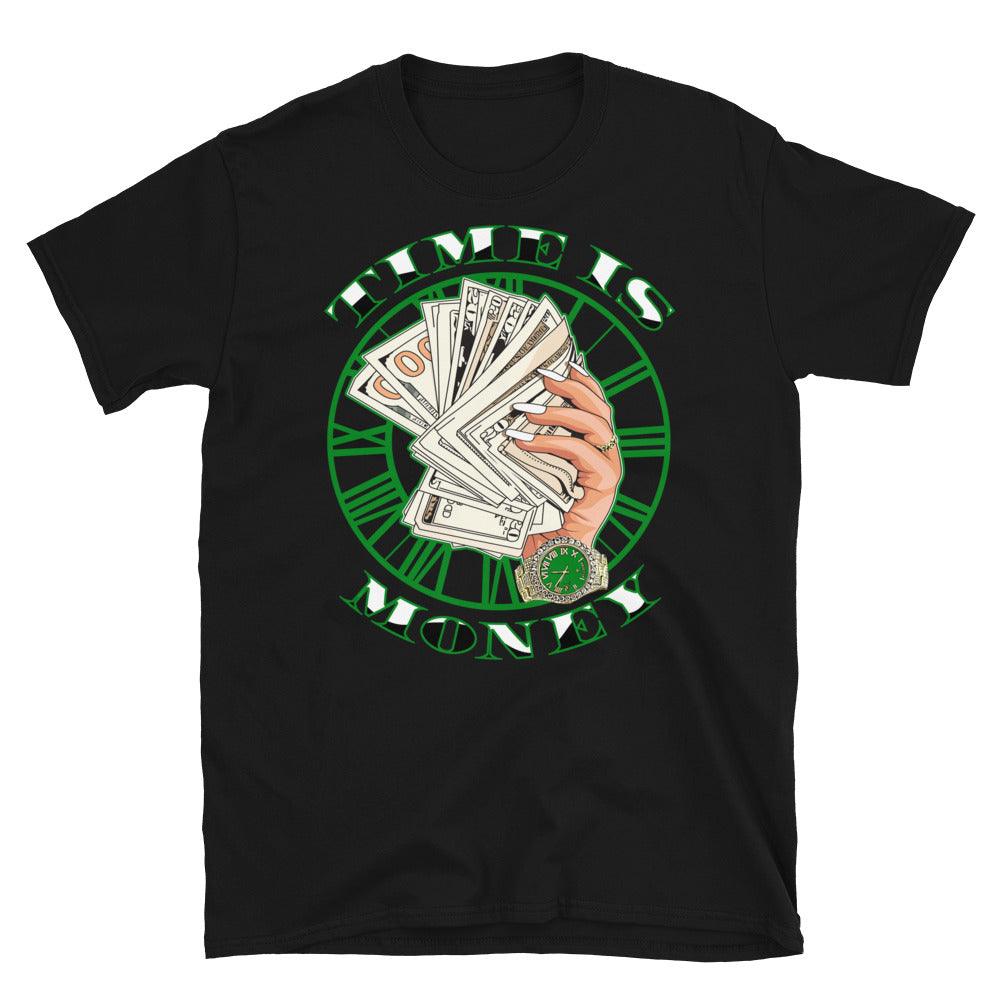 Air Jordan 1 Low Lucky Green Shirt - Time Is Money - Sneaker Shirts Outlet