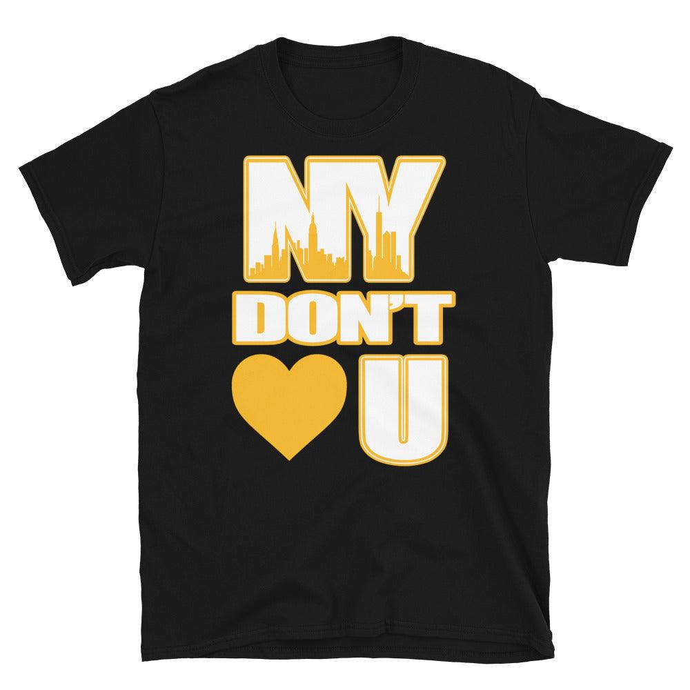 Air Jordan 11 Retro Low Yellow Snakeskin - New York Don't Love You - Sneaker Shirts Outlet