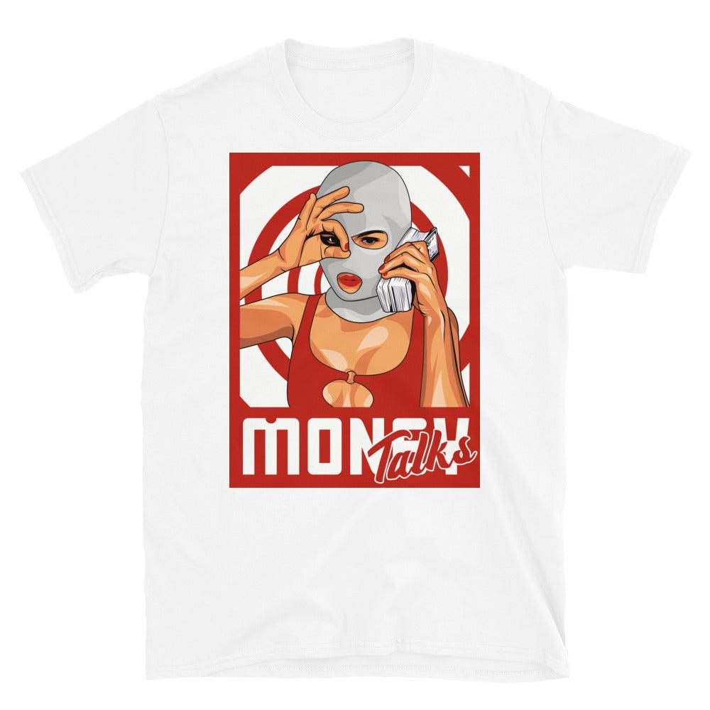 Nike Dunk High White Picante Red - Money Talks - Sneaker Shirts Outlet