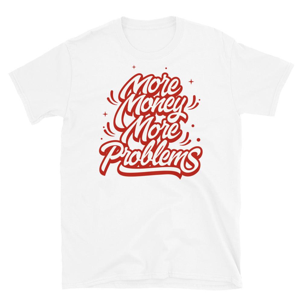 Nike Dunk High White Picante Red - More Money More Problems - Sneaker Shirts Outlet