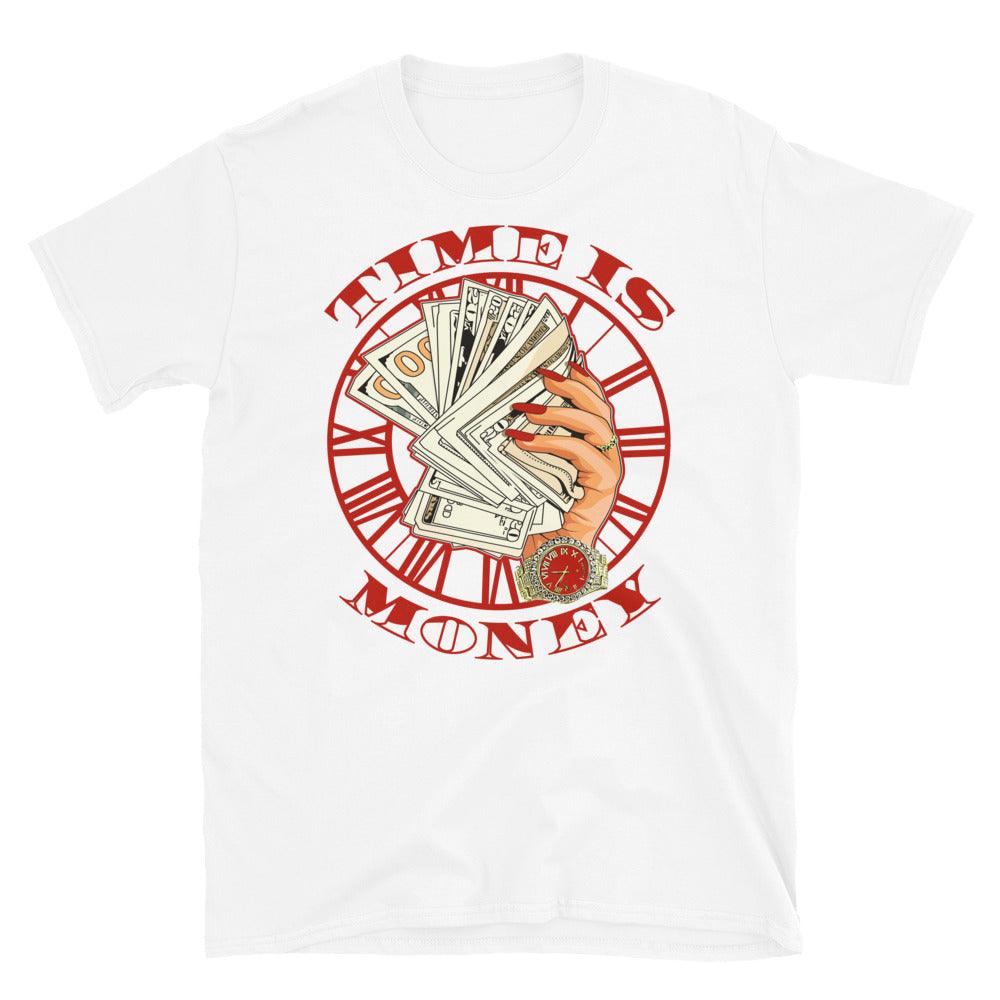 Nike Dunk High White Picante Red - Time Is Money - Sneaker Shirts Outlet