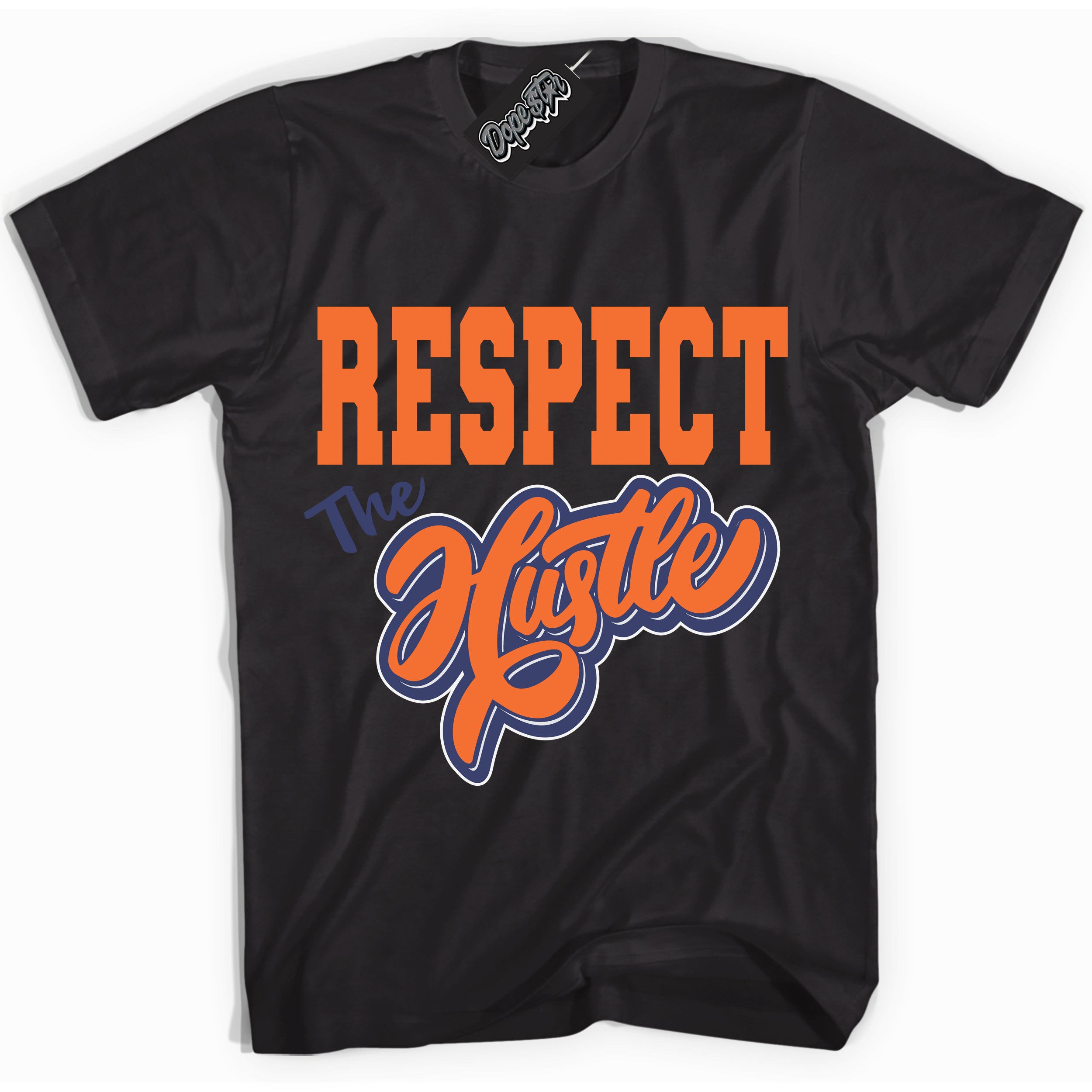 Cool Black Shirt with “ Respect The Hustle ” design that perfectly matches Low Knicks.