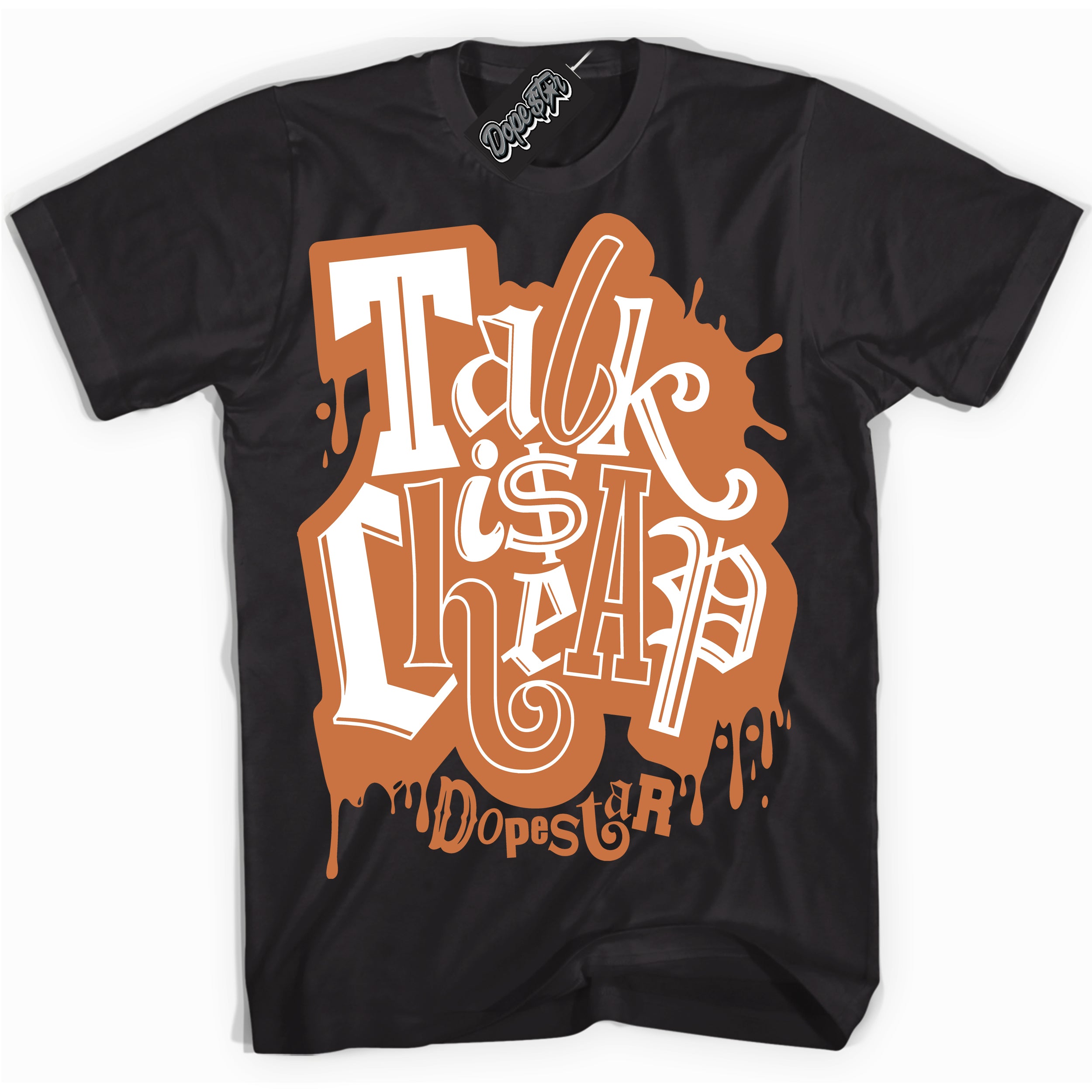 Cool Black Shirt with “ Talk Is Cheap” design that perfectly matches Monarch Sneakers.