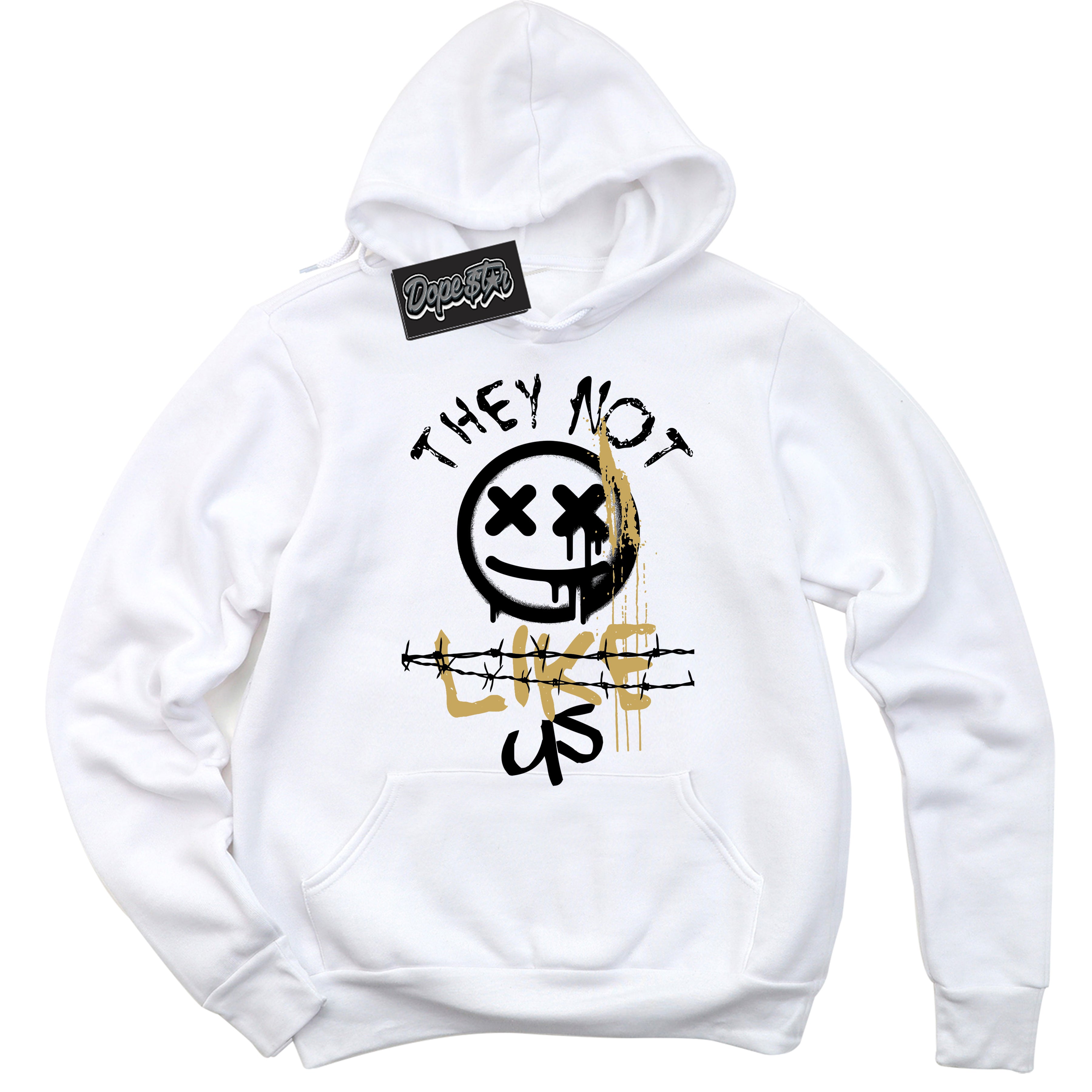 White “They Not Like Us” Hoodie by Dope Star Brand®, styled to match Rookie of The Year 1s sneakers