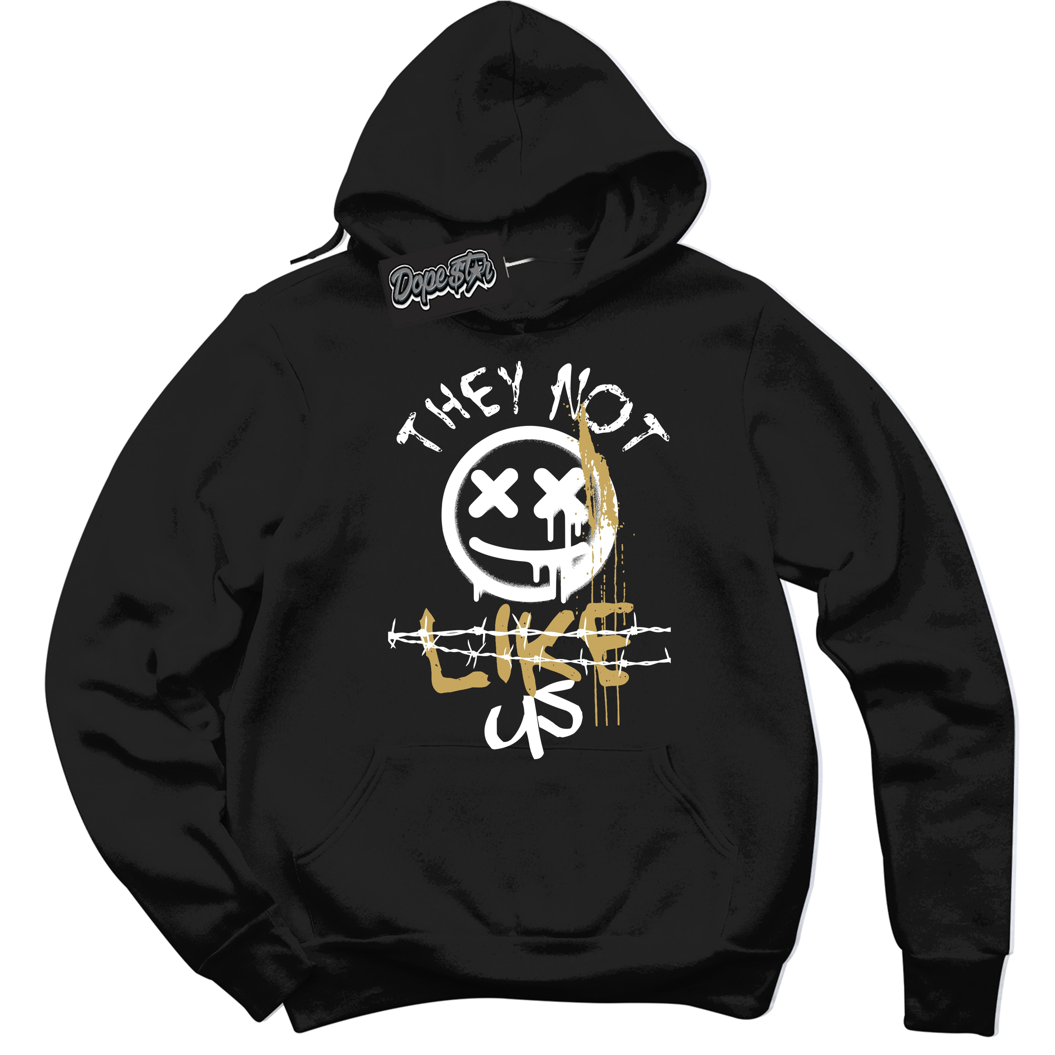Black “They Not Like Us” Hoodie by Dope Star Brand®, styled to match Rookie of The Year 1s sneakers